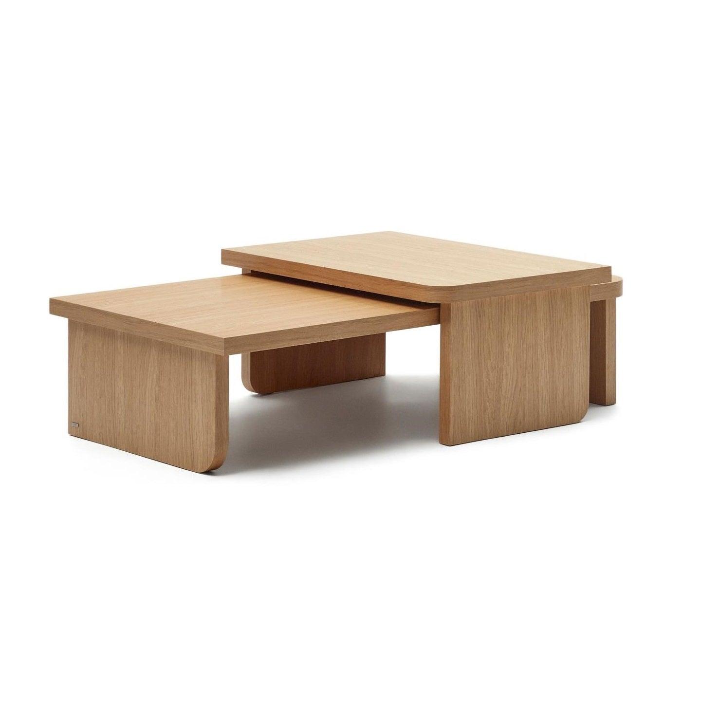 Stolik kawowy OAQ fornir dębowy La Forma Zestaw dwóch Eye on Design