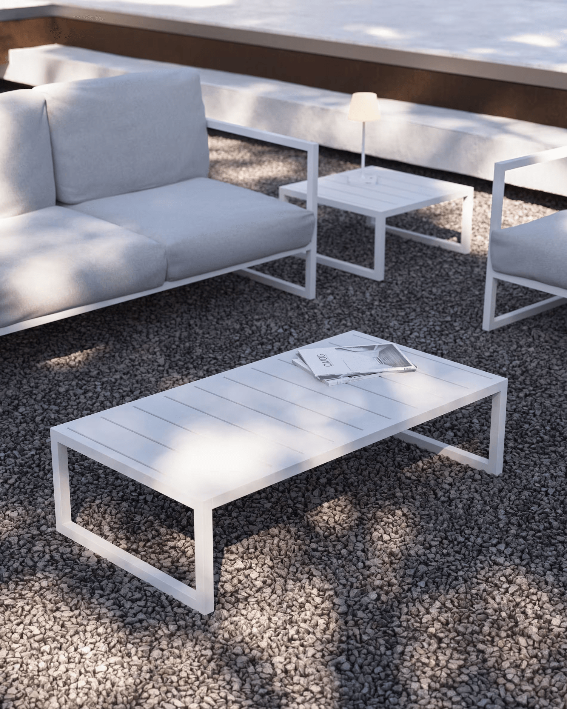 Stolik kawowy ogrodowy COMOVA biały La Forma Eye on Design