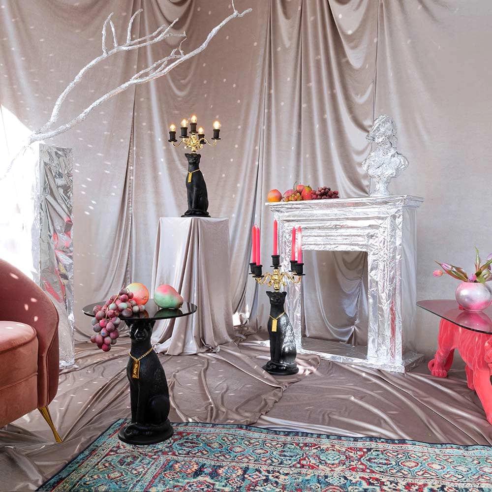 Stolik kawowy PROUDLY CROWNED PANTHER czarny Bold Monkey Eye on Design