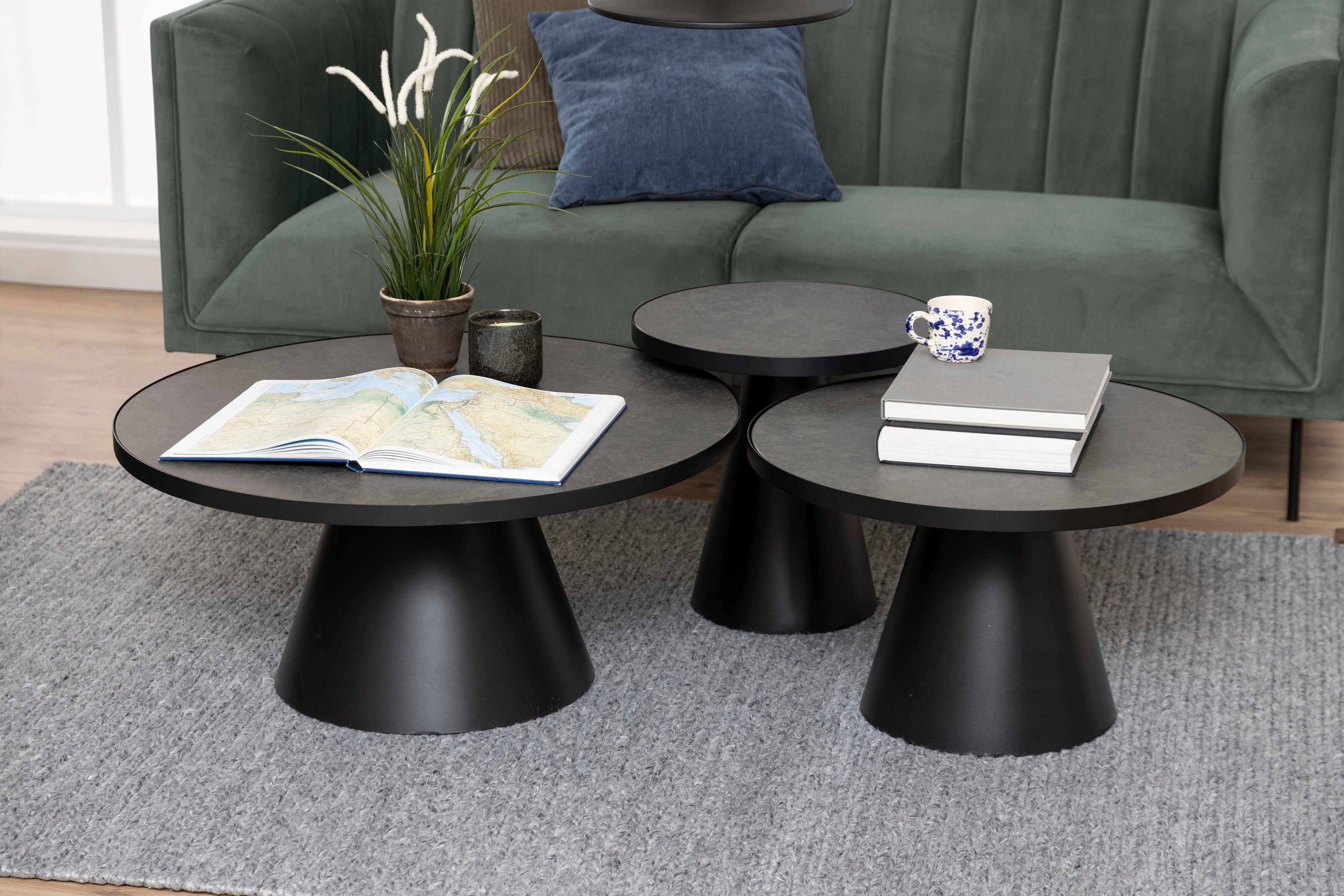 Stolik kawowy szeroki SOLI czarny Home Essentials Eye on Design