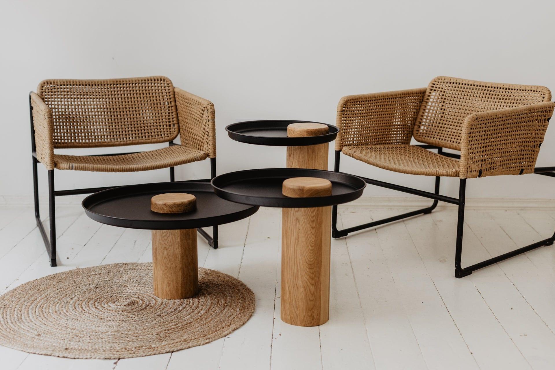 Stolik kawowy TYK dąb naturalny z czarnym blatem Nordifra Eye on Design