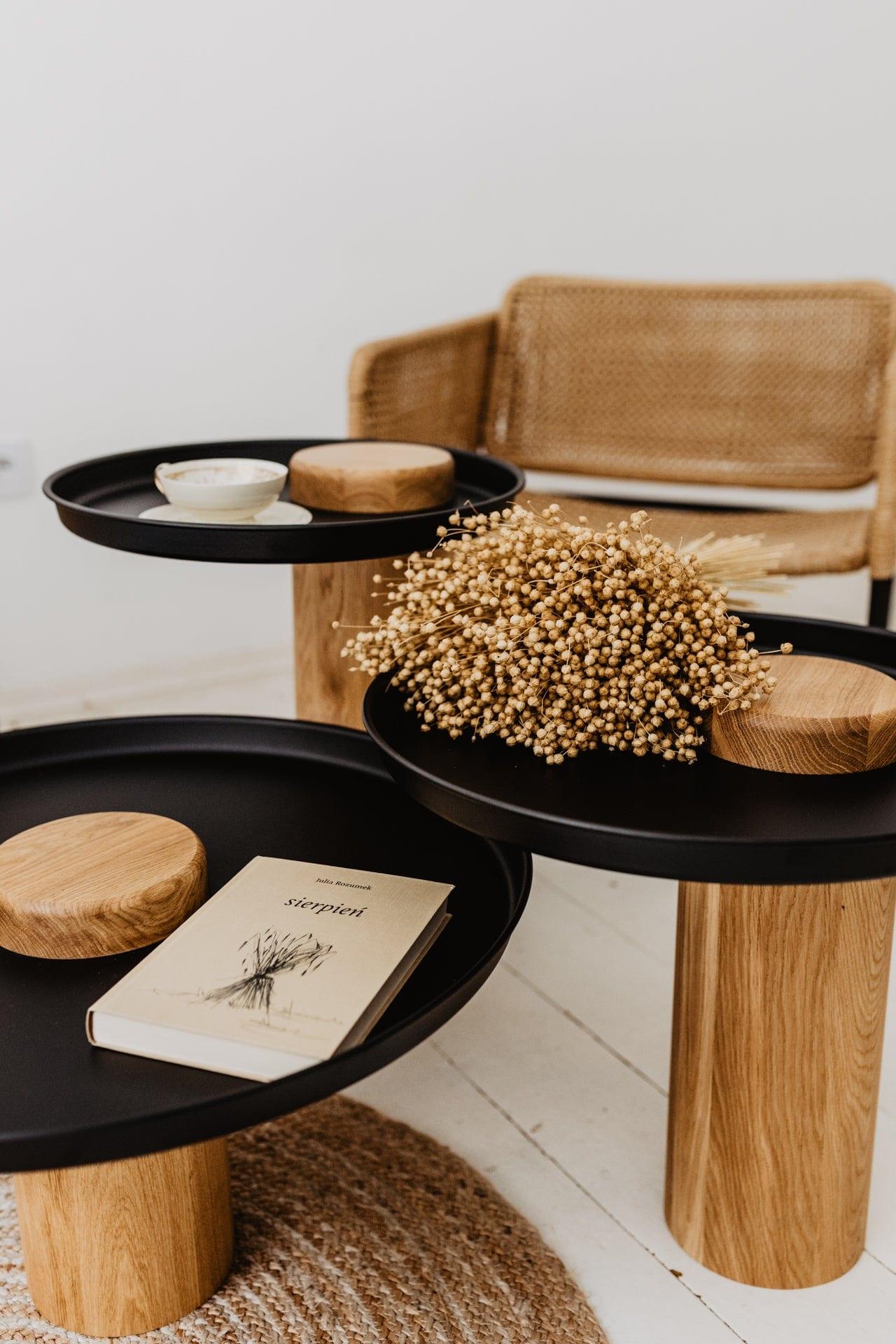Stolik kawowy TYK dąb naturalny z czarnym blatem Nordifra Eye on Design