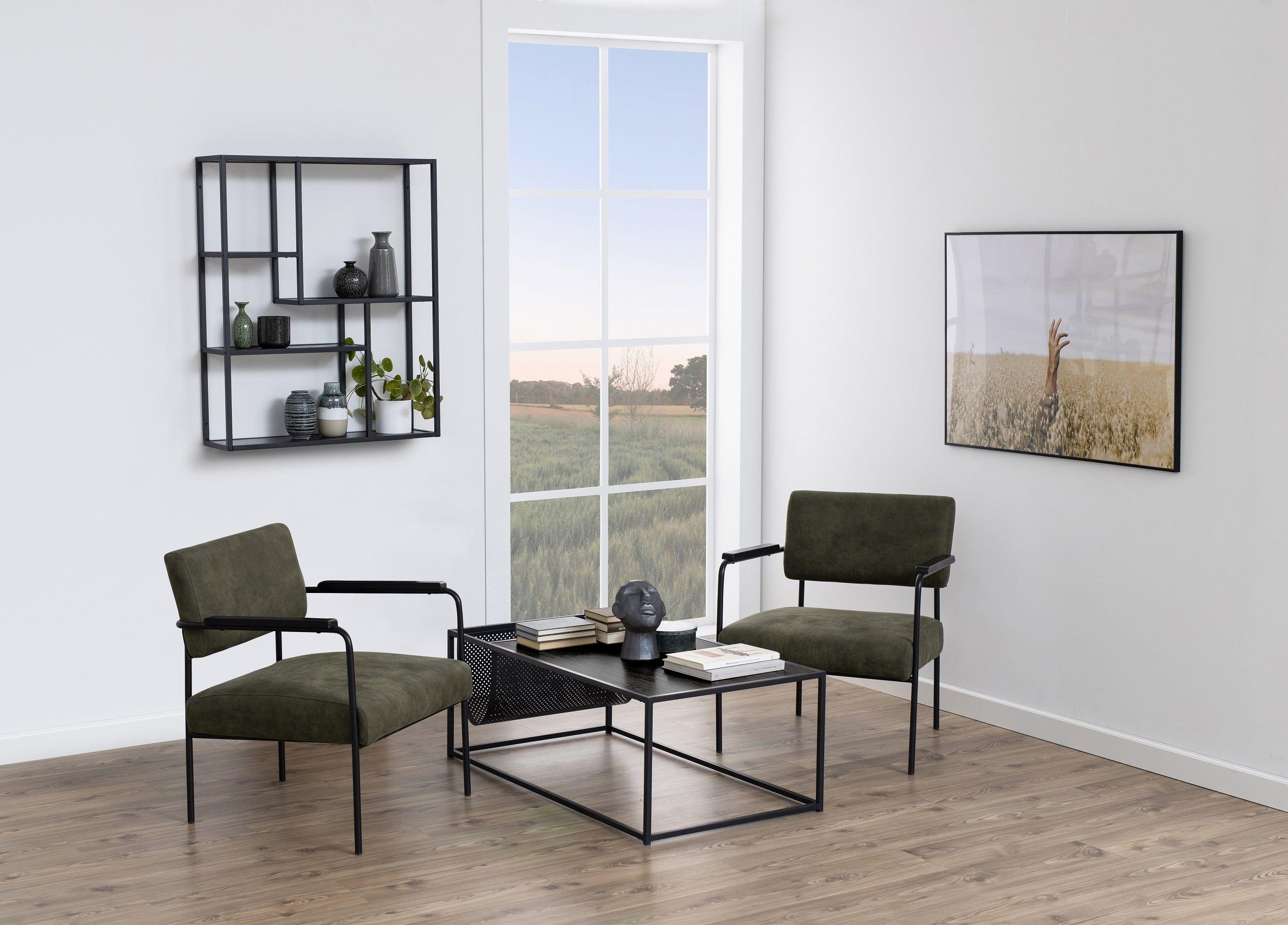 Stolik kawowy z miejscem na gazety SEAFORD czarny Home Essentials Eye on Design