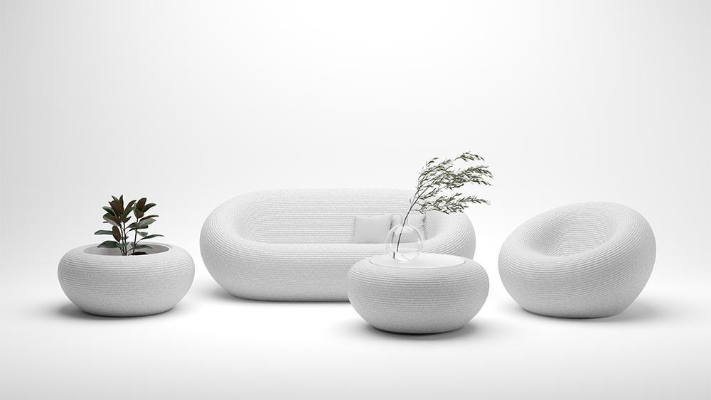 Stolik kawowy zewnętrzny NAMI biały Qeeboo Eye on Design