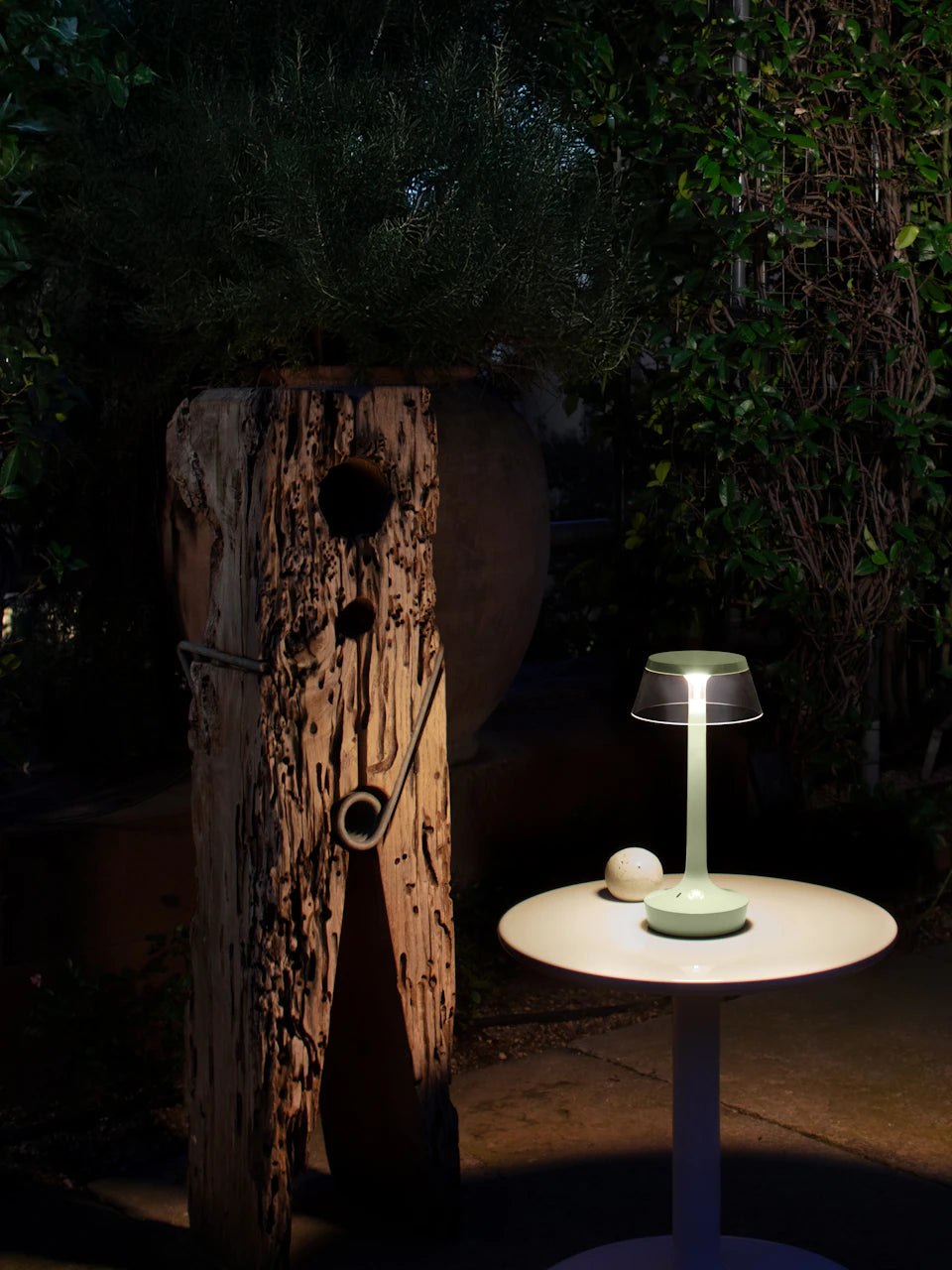 Portable Lamp BON JOUR UNPLUGGED green with transparent shade