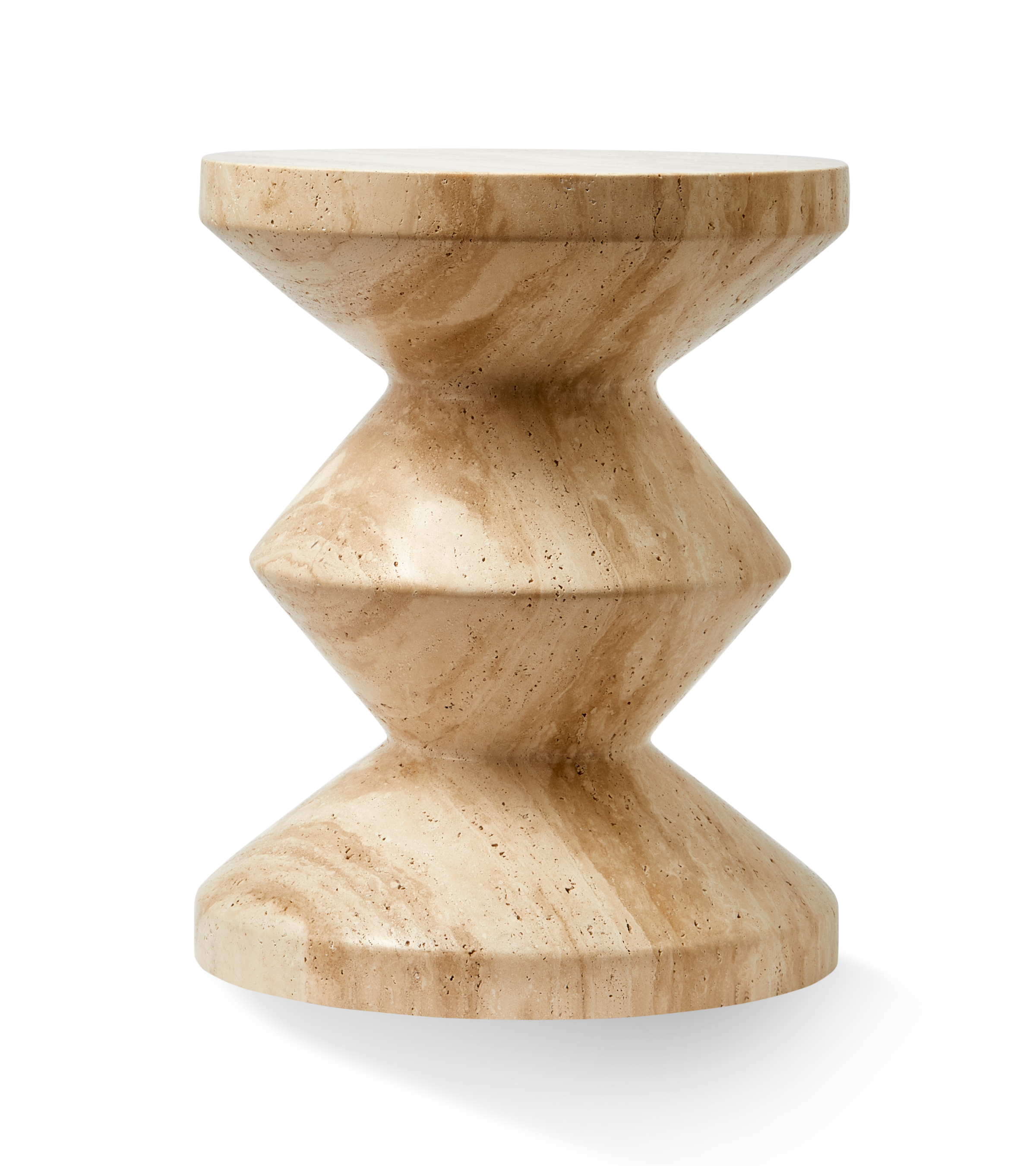 ZIG ZAG travertine stool