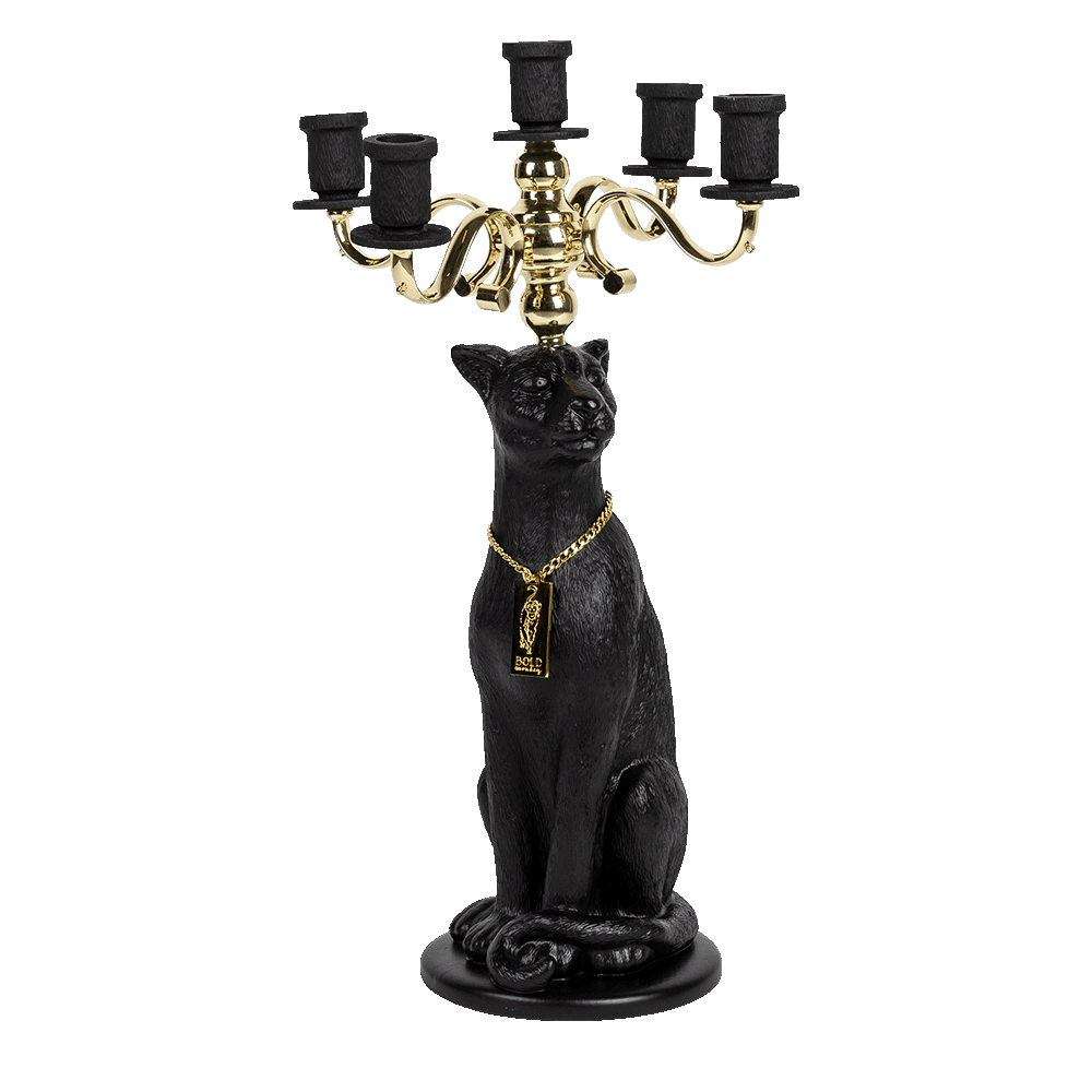 Świecznik PROUDLY CROWNED PANTHER czarny Bold Monkey Eye on Design