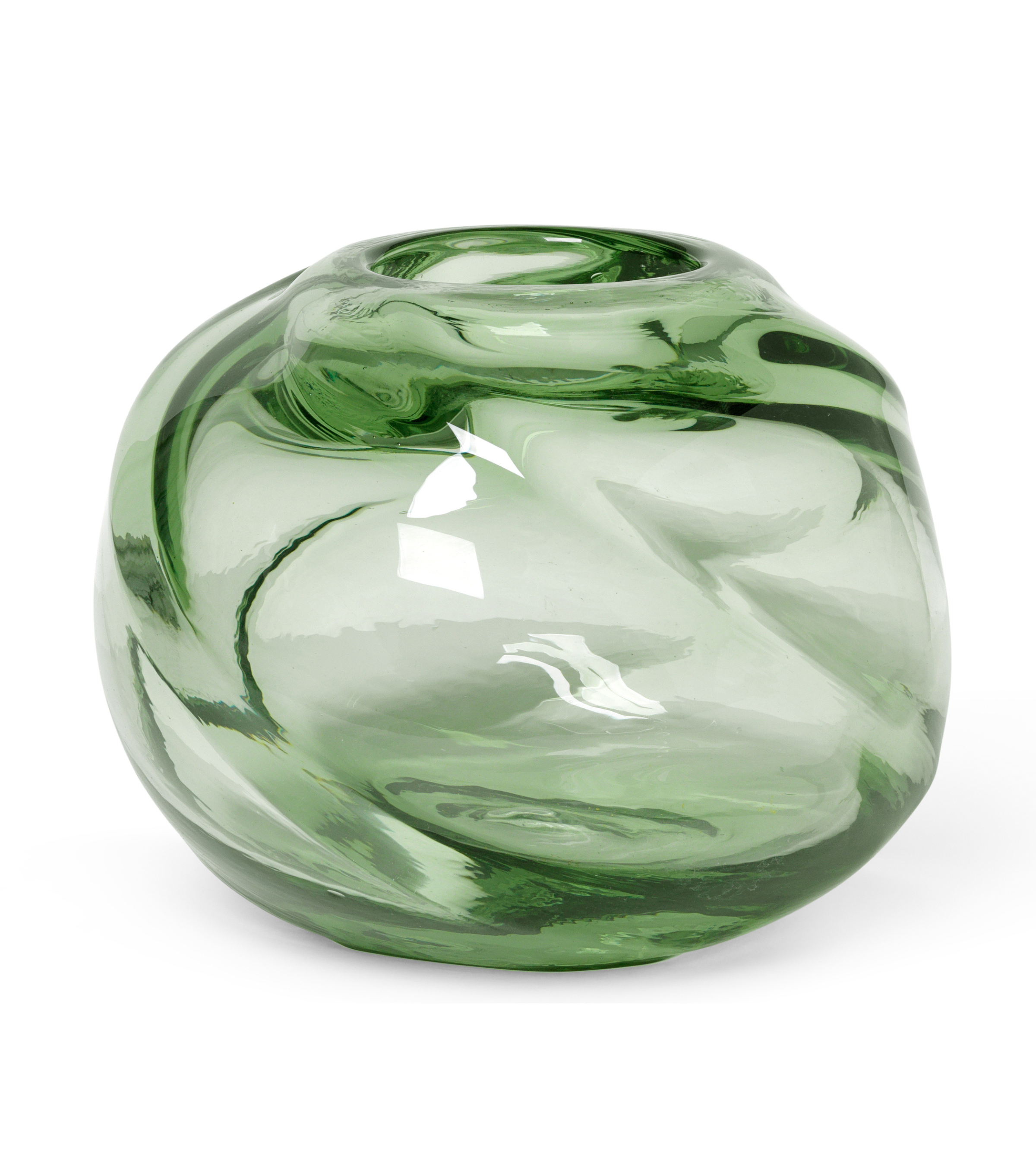 WATER ROUND SWIRL Vase hellgrün