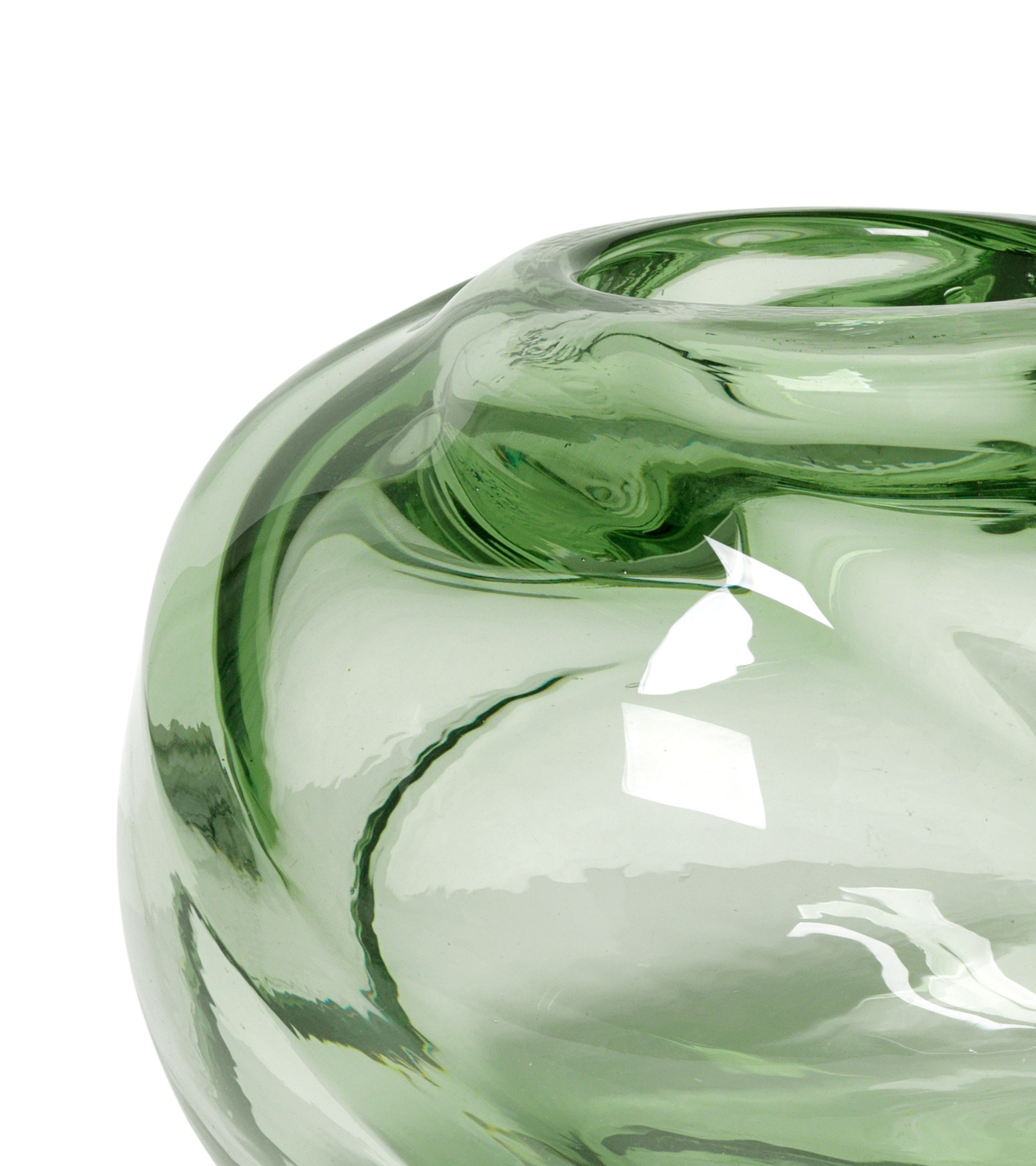 WATER ROUND SWIRL Vase hellgrün