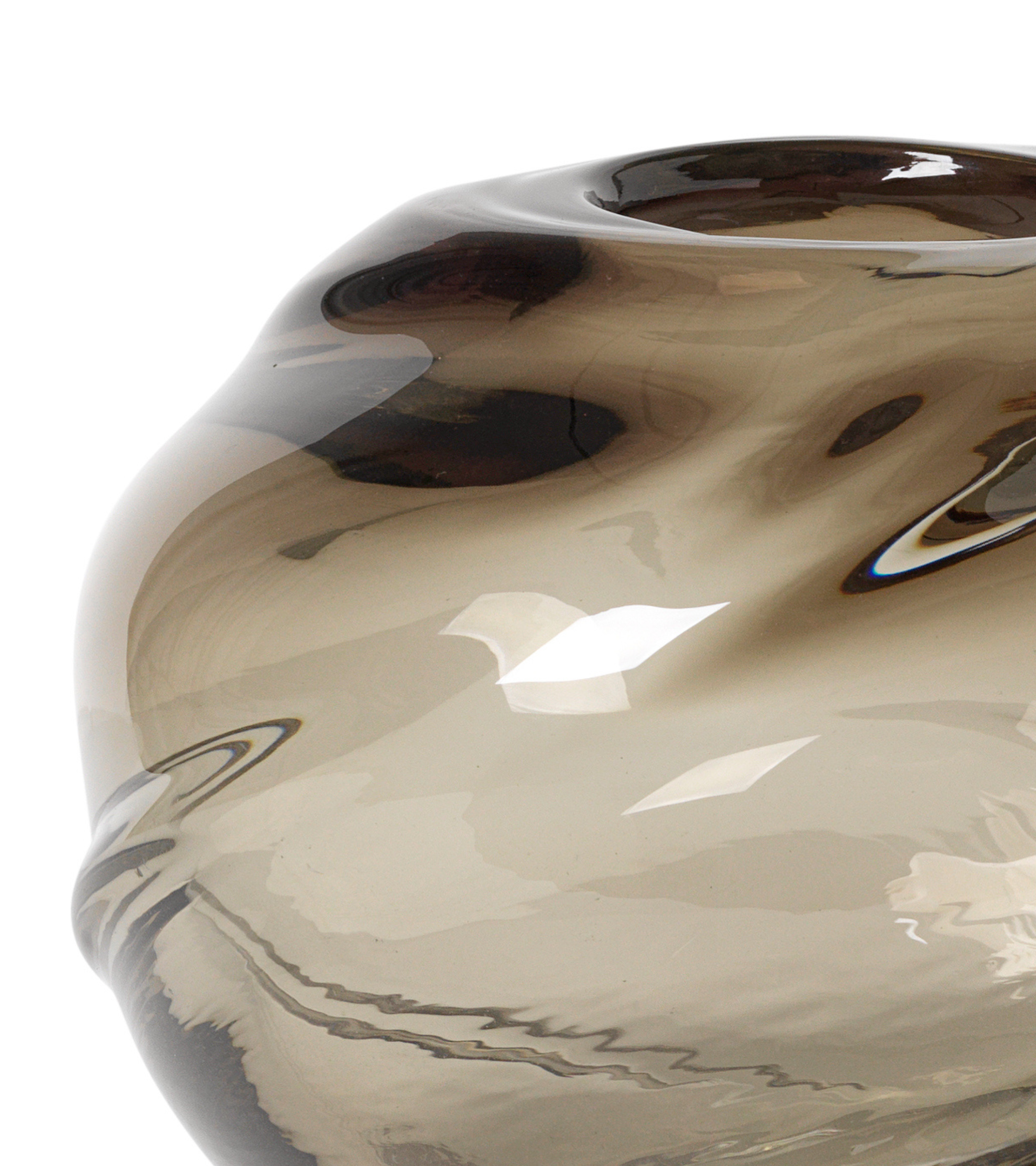 WATER ROUND SWIRL Vase dunkelgrau