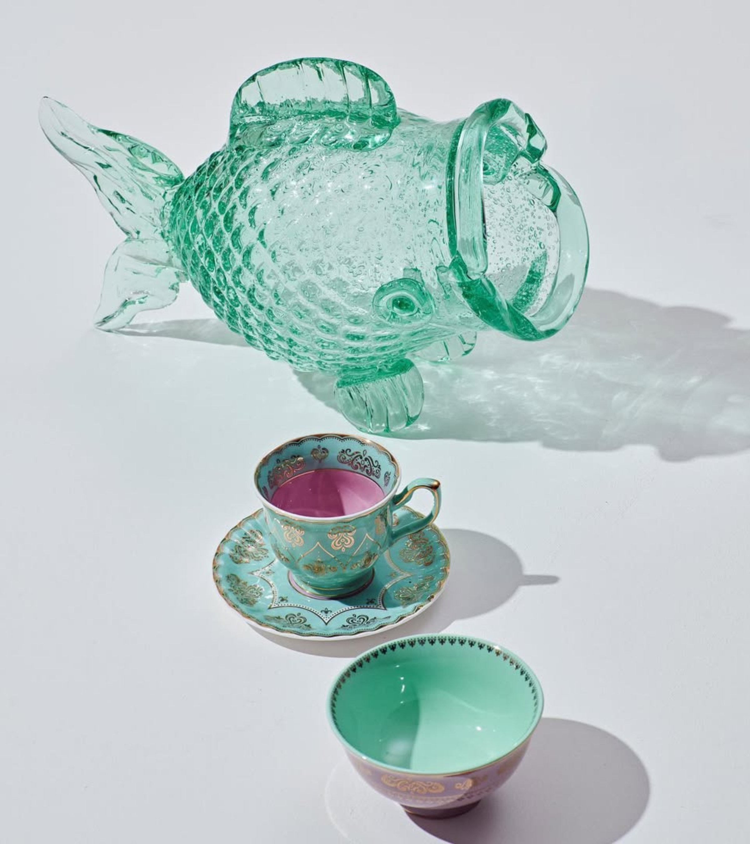 FAT FISH Behälter grünes Glas