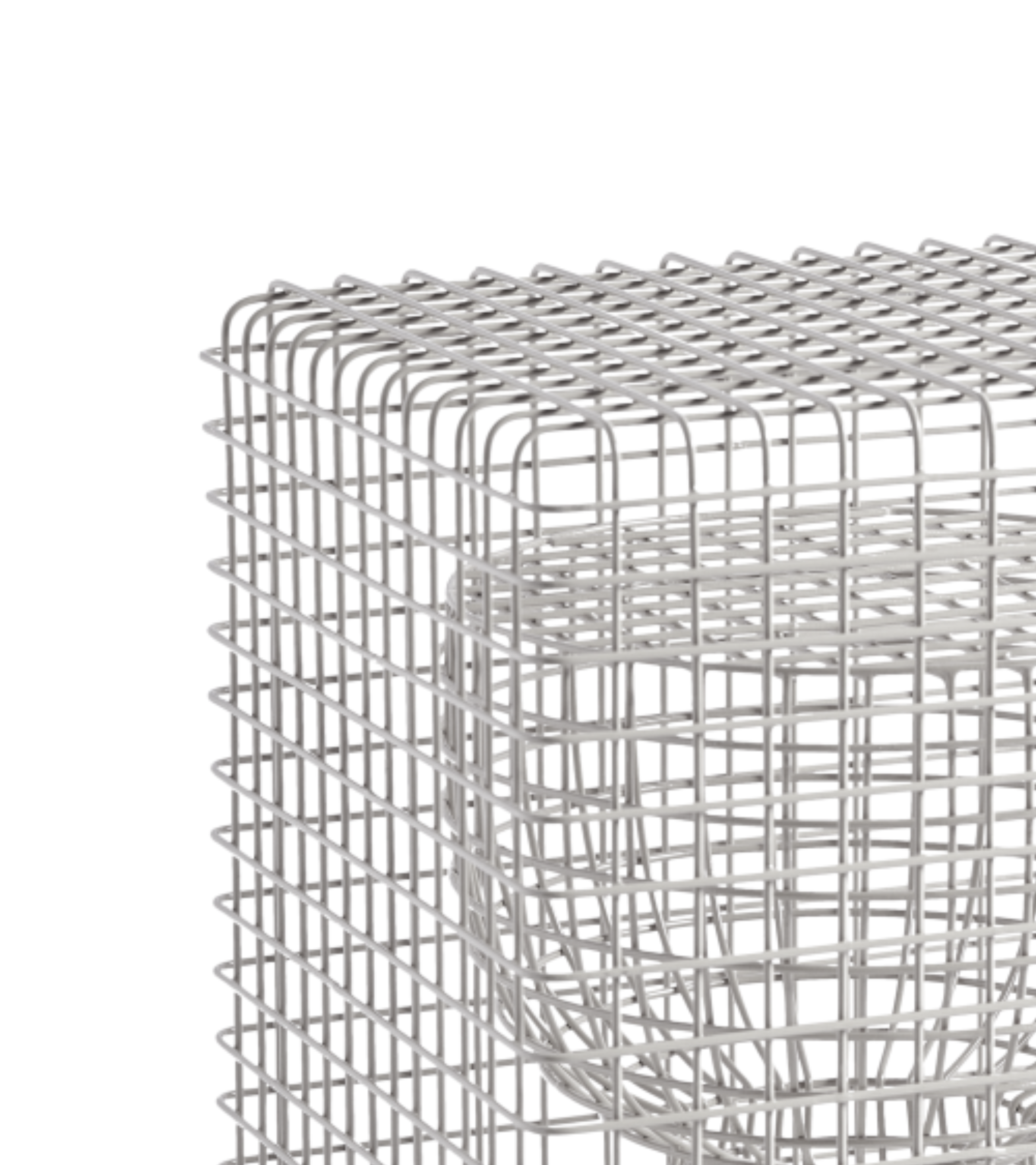 TIP TAP WIRE decorative stool in silver