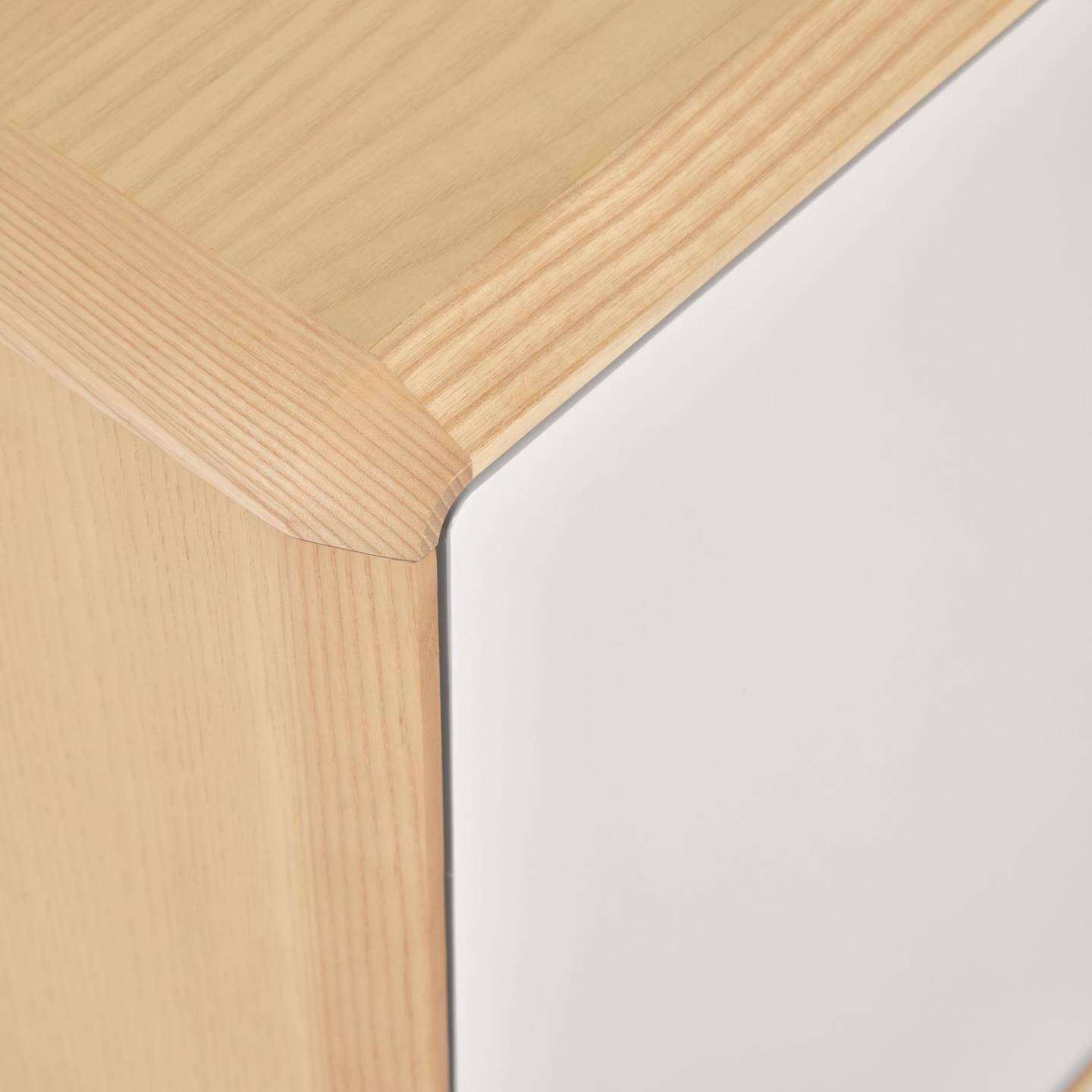 Szafka nocna ANIELLE biały z drewnem La Forma Eye on Design