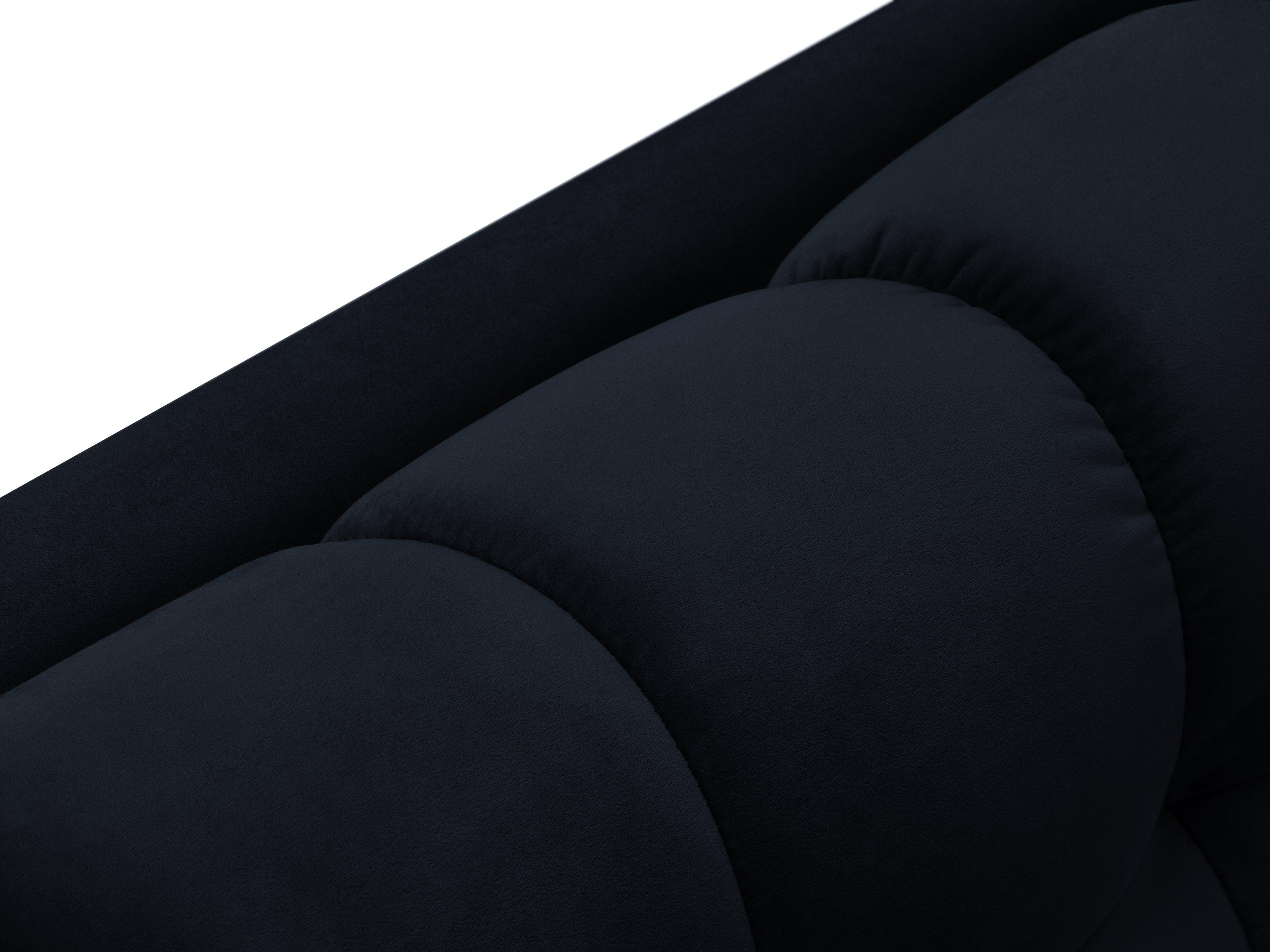 Szezlong aksamitny prawostronny BALI ciemnoniebieski ze złotą podstawą Cosmopolitan Design Eye on Design