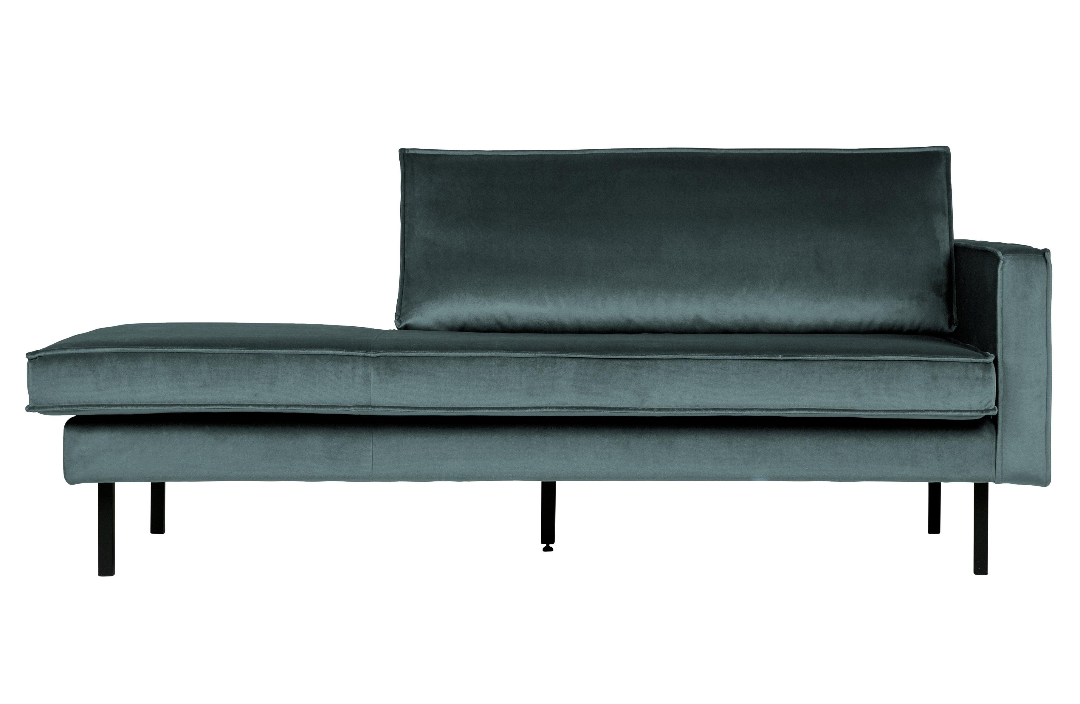 Szezlong aksamitny prawostronny RODEO morski Be Pure Eye on Design