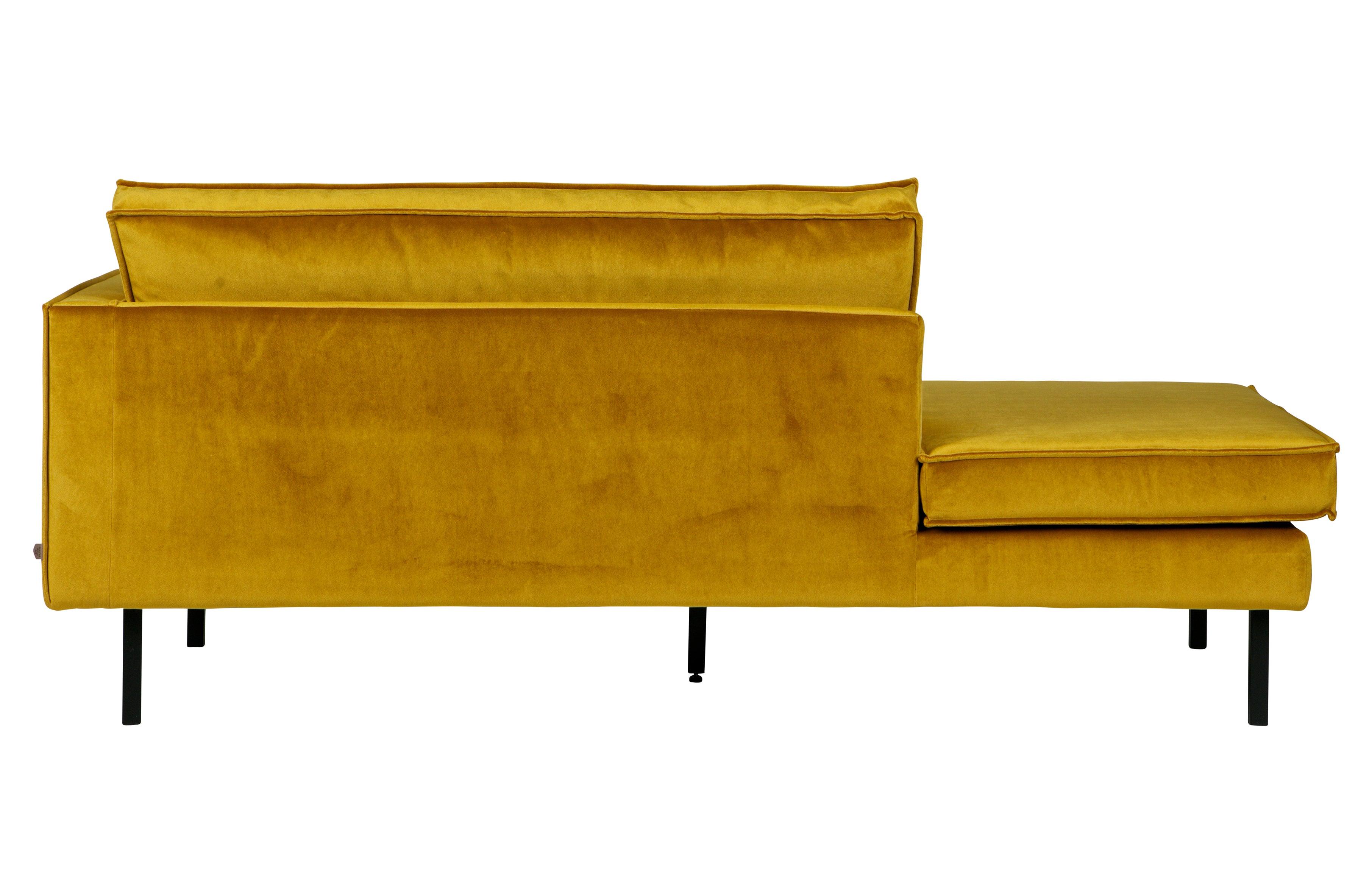 Szezlong aksamitny prawostronny RODEO musztardowy Be Pure Eye on Design