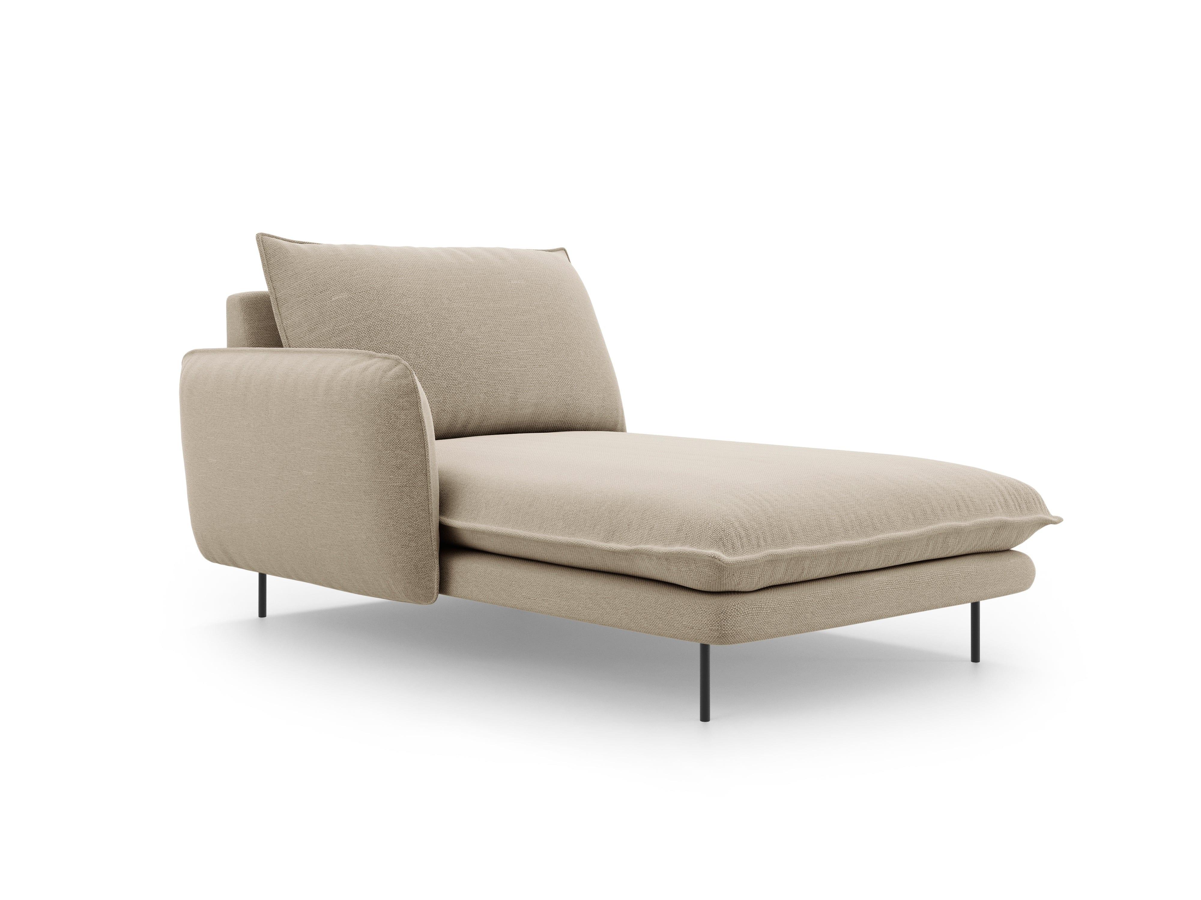 Szezlong lewostronny VIENNA beżowy z czarną podstawą Cosmopolitan Design Eye on Design