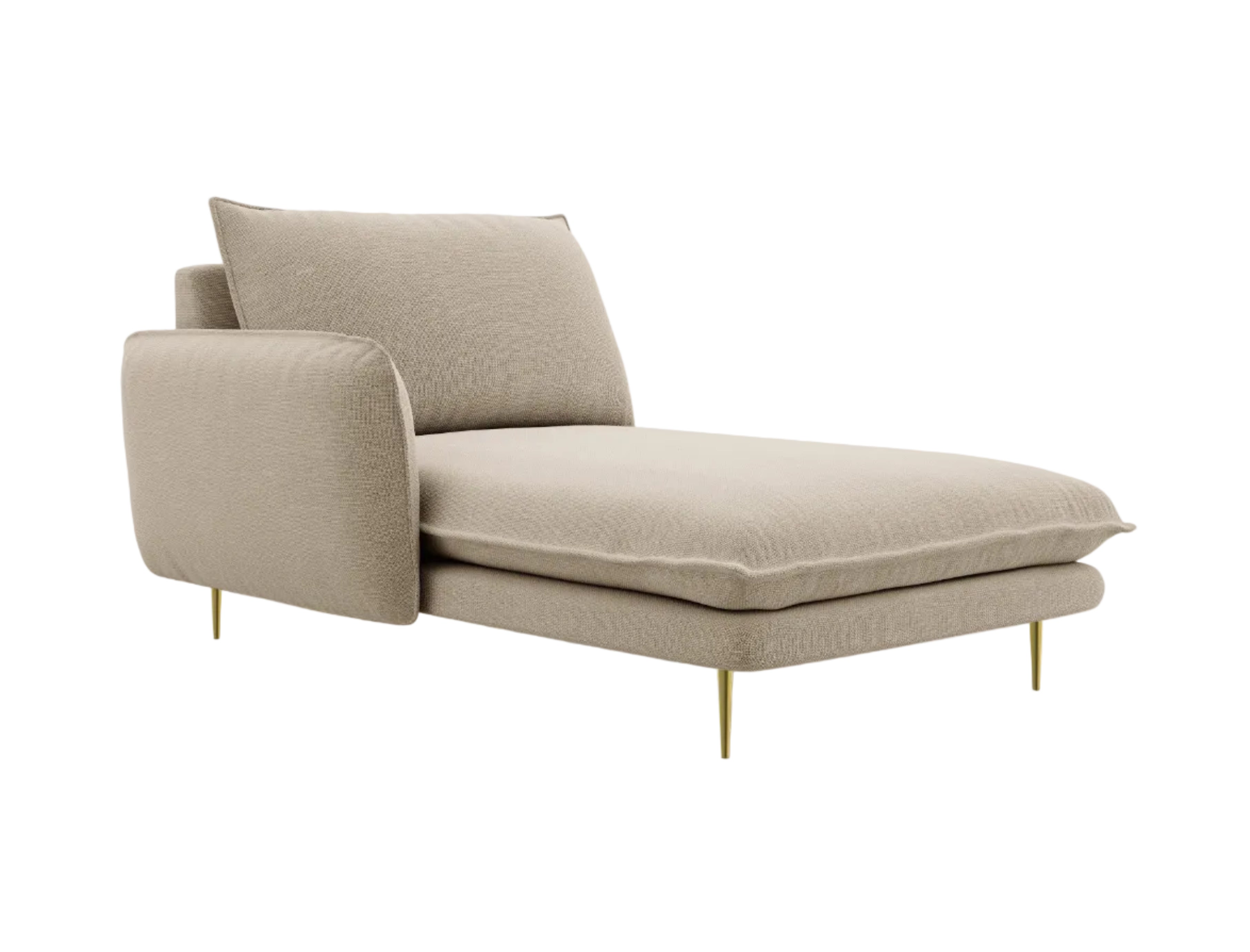 Szezlong lewostronny VIENNA beżowy ze złotą podstawą Cosmopolitan Design Eye on Design