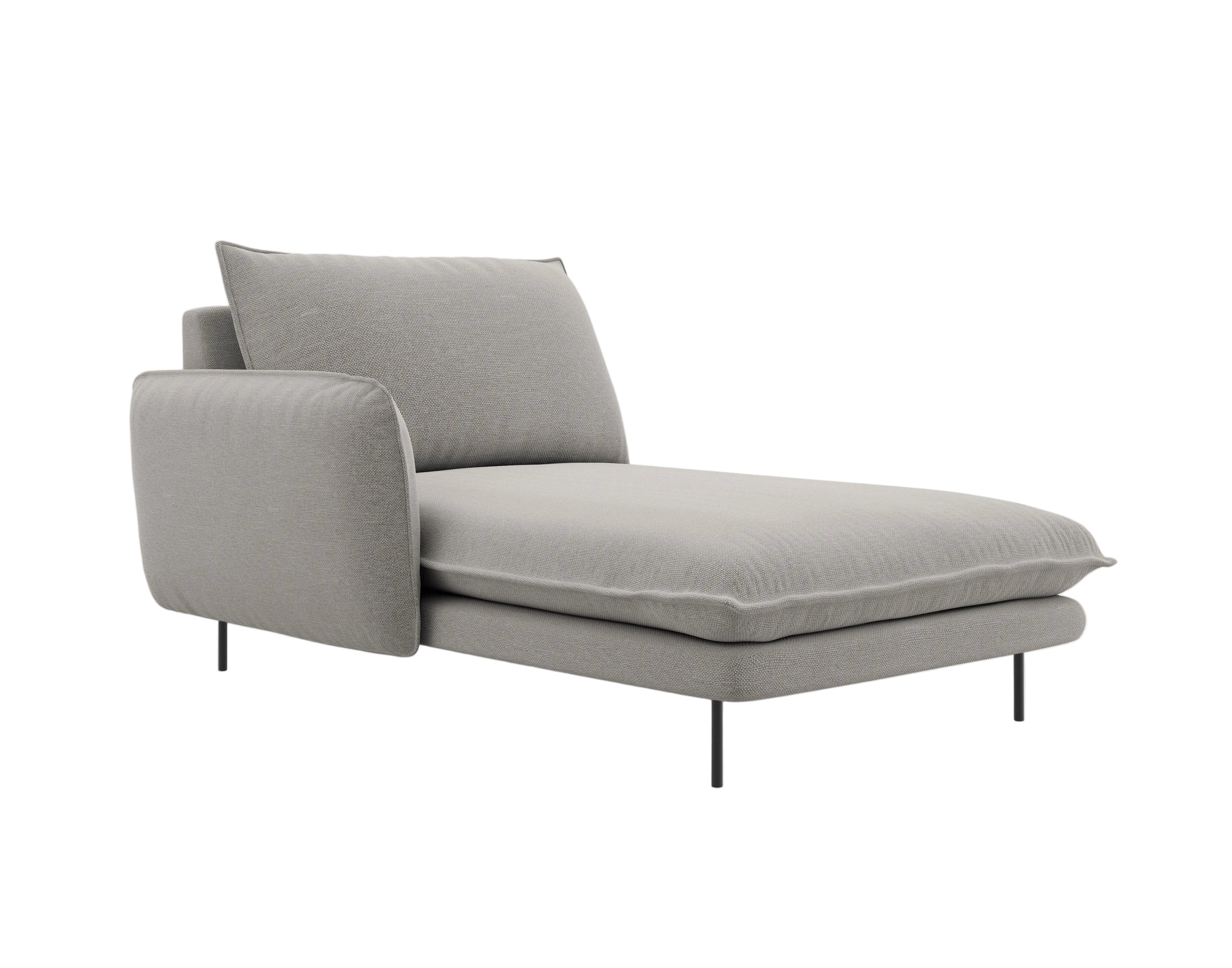 Szezlong lewostronny VIENNA jasnoszary z czarną podstawą Cosmopolitan Design Eye on Design