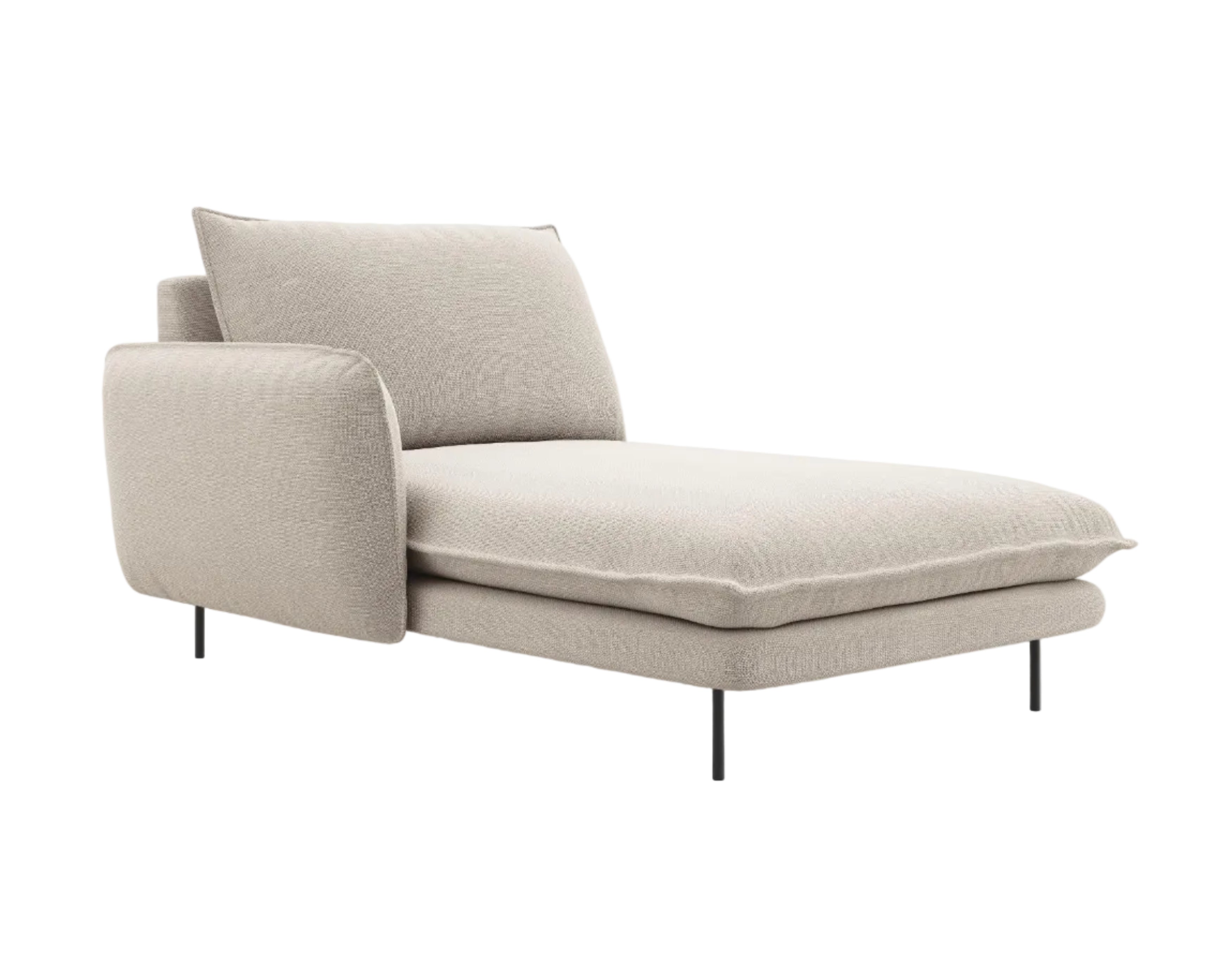 Szezlong lewostronny VIENNA piaskowy z czarną podstawą Cosmopolitan Design Eye on Design