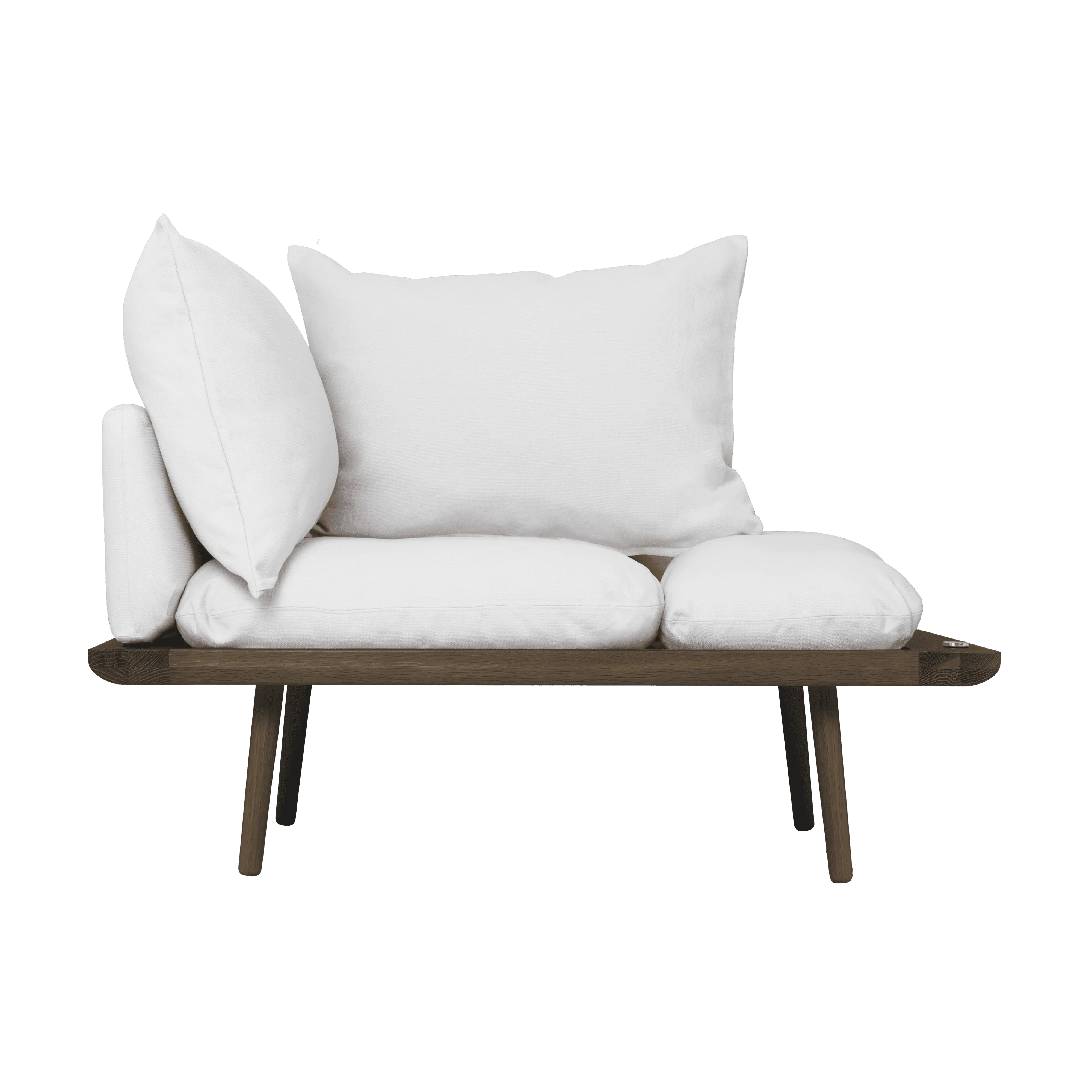 Szezlong LOUNGE AROUND baby blue z ciemno dębową podstawą – Umage
