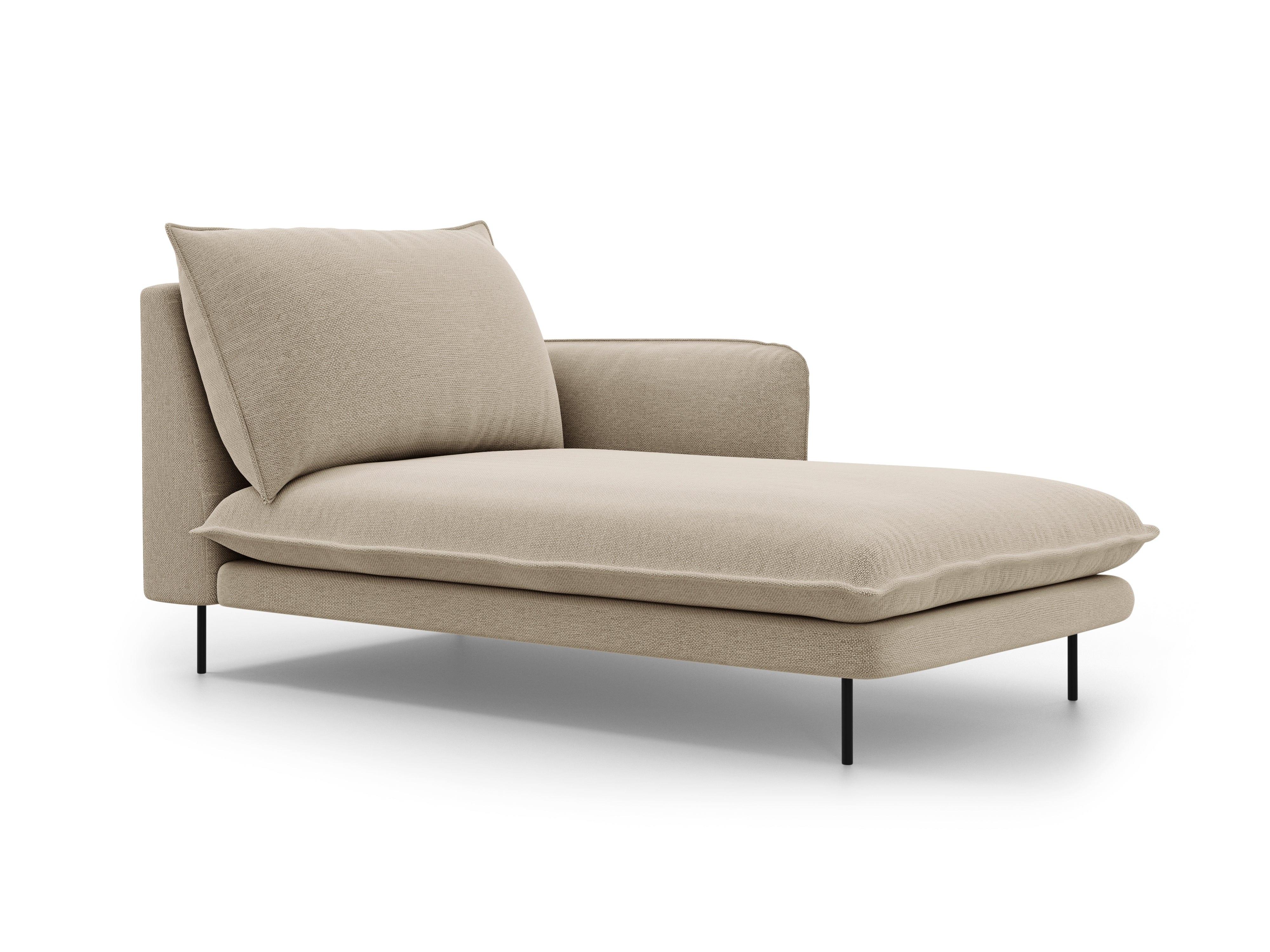 Szezlong prawostronny VIENNA beżowy z czarną podstawą Cosmopolitan Design Eye on Design