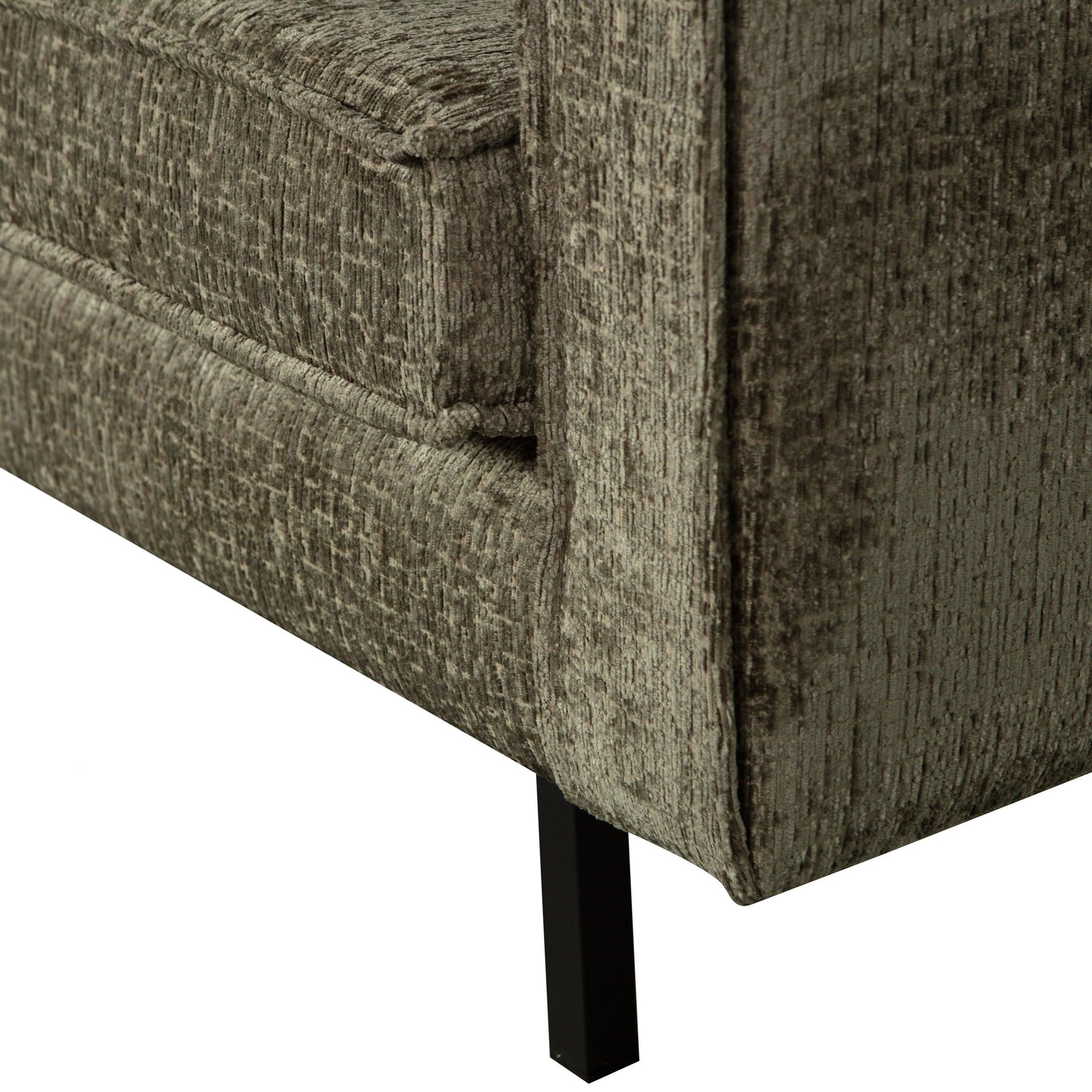 Szezlong welurowy prawostronny RODEO szarozielony Be Pure Eye on Design