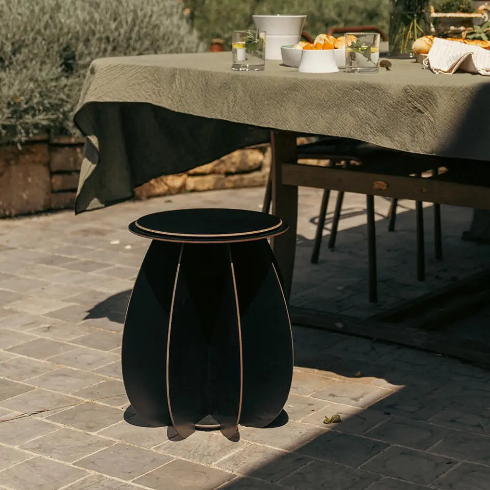 GARDENIA Black Garden Stool