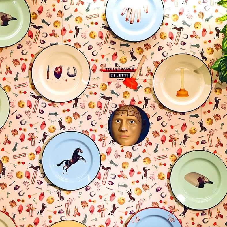 Talerz emaliowany BIRD niebieski Seletti Eye on Design