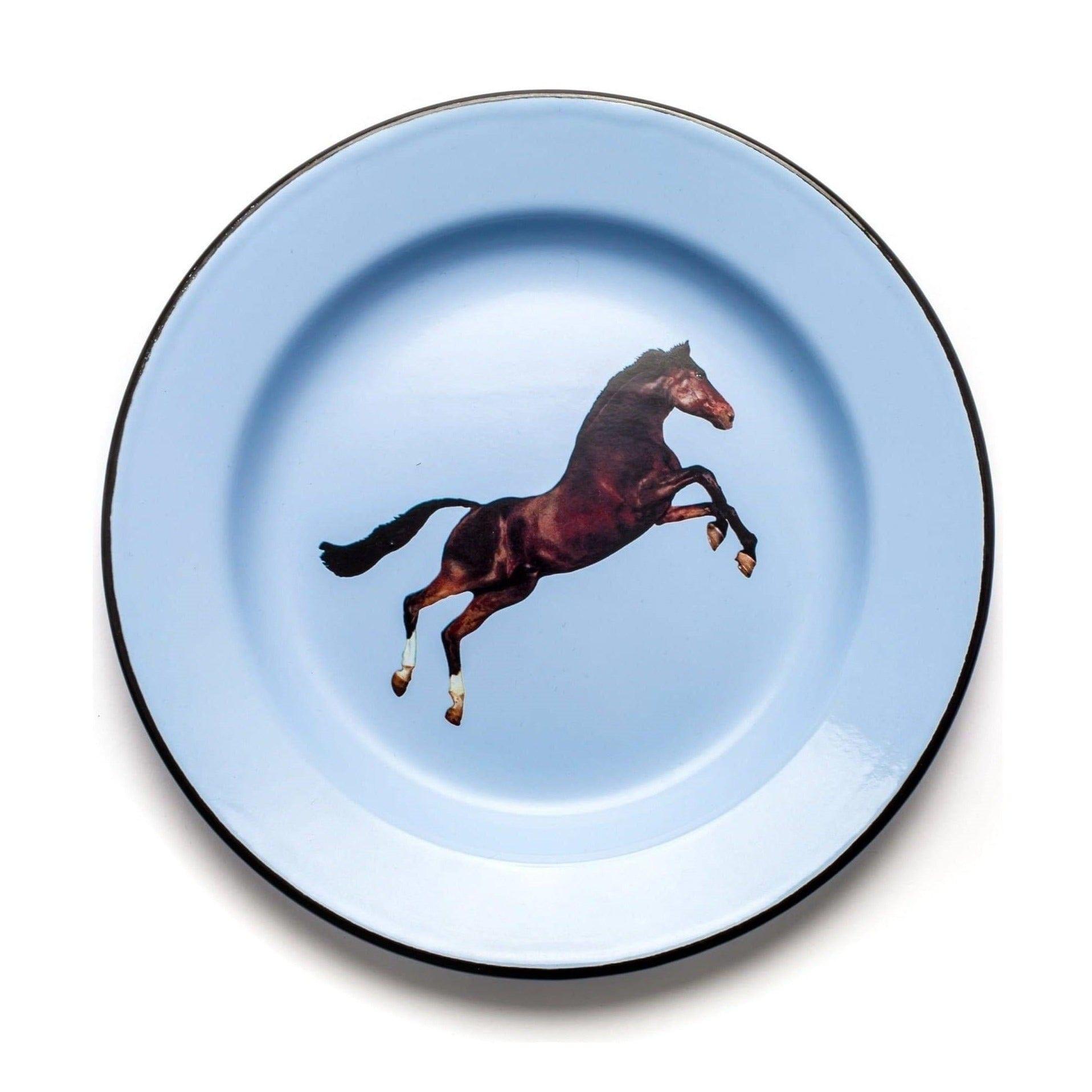 Talerz emaliowany HORSE niebieski Seletti Eye on Design