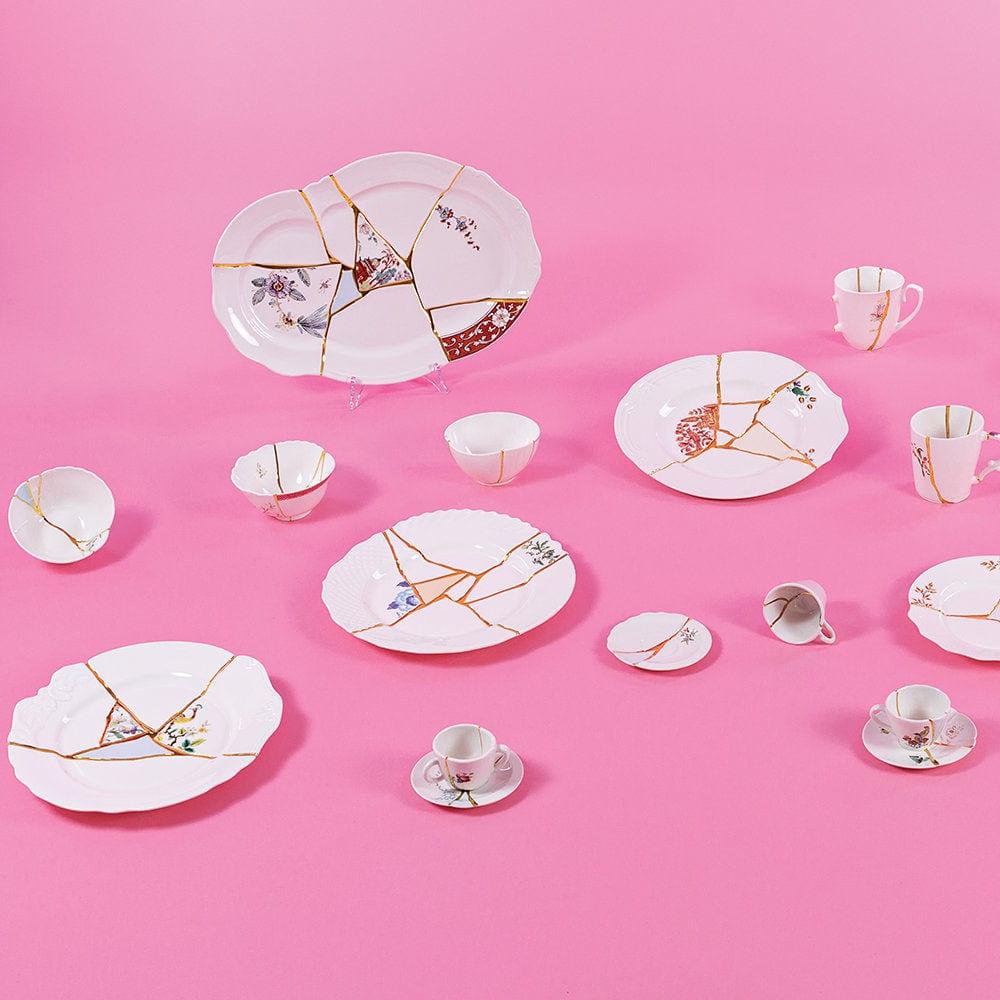 Talerz obiadowy KINTSUGI #2 porcelanowy Seletti Eye on Design