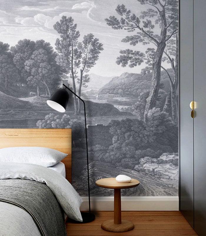 Tapeta Ancient Riverside Grove Blue Wallcolors Eye on Design