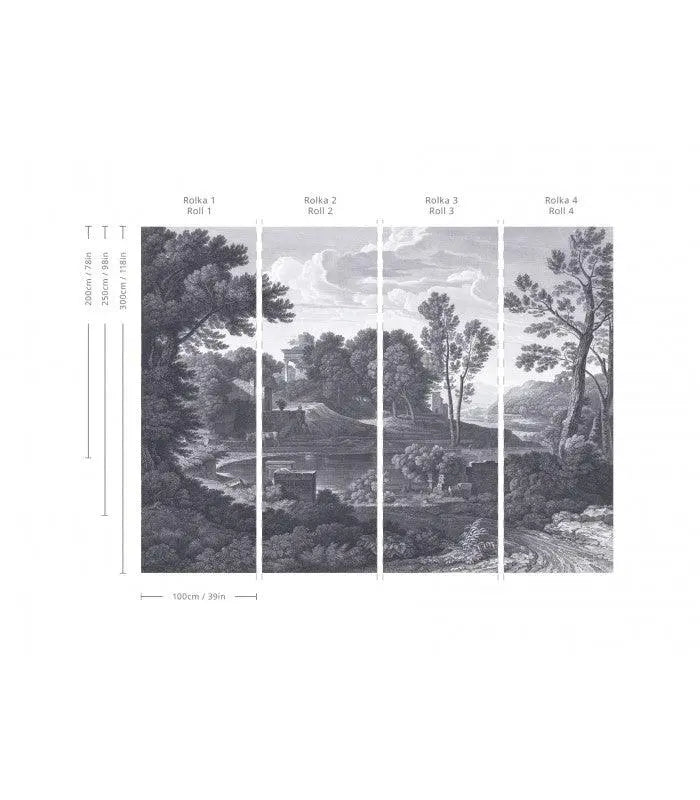 Tapeta Ancient Riverside Grove Blue Wallcolors Eye on Design