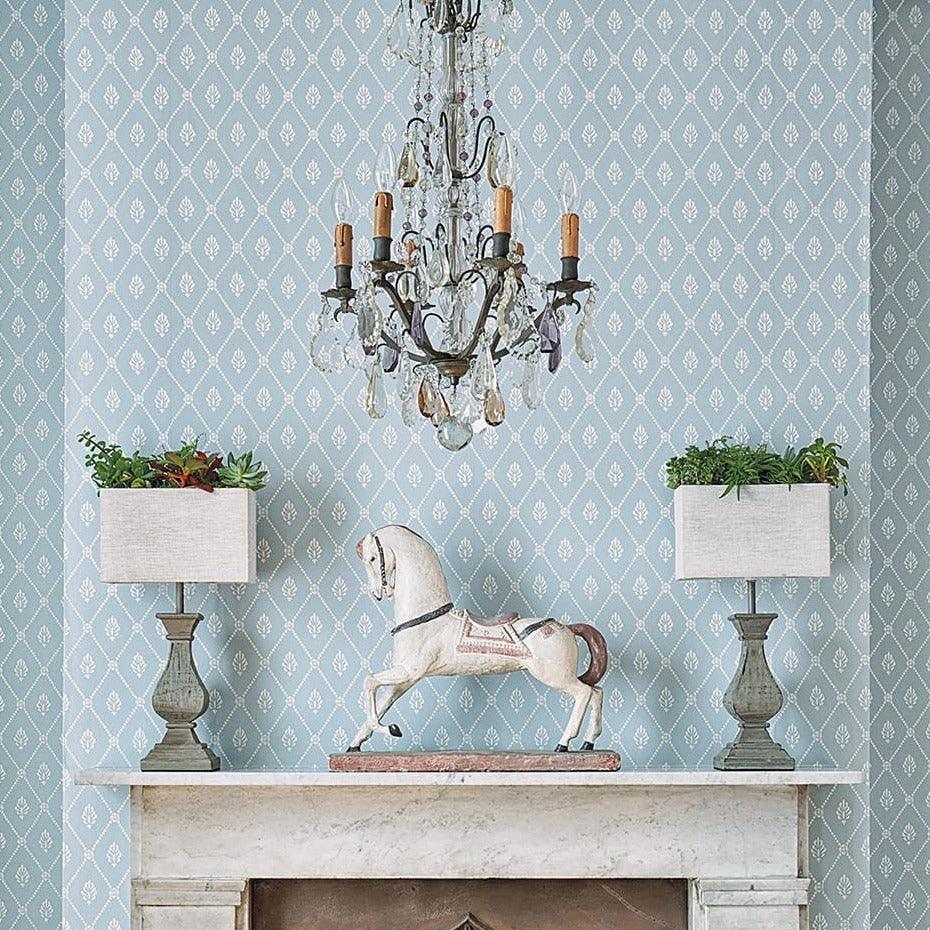 Plant wallpaper with geometric pattern ARCHIVE ANTHOLOGY - Alma parchment