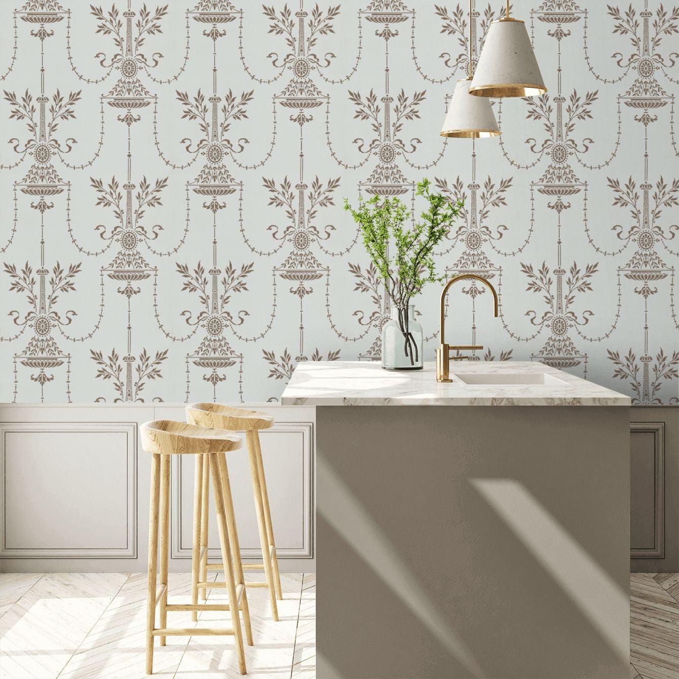 Wallpaper with an ornament motif ARCHIVE TRADITIONAL - Beige Dorset