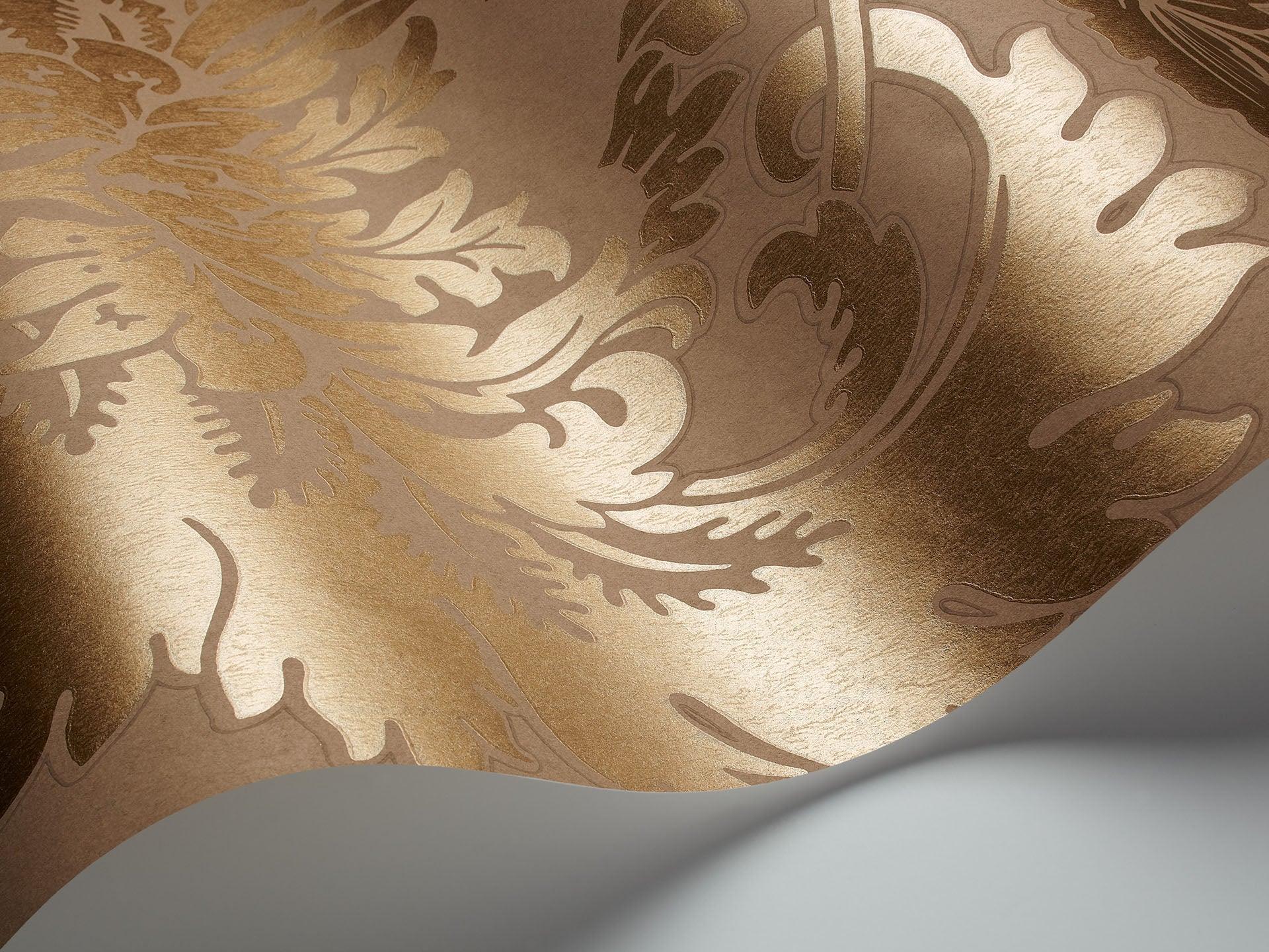 Tapeta ARCHIVE TRADITIONAL - Hovingham metaliczne złoto na beżu Cole & Son Eye on Design