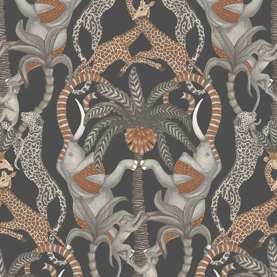Tapeta ARDMORE JABULA - Safari Totem beżowy na czarnym Cole & Son Eye on Design