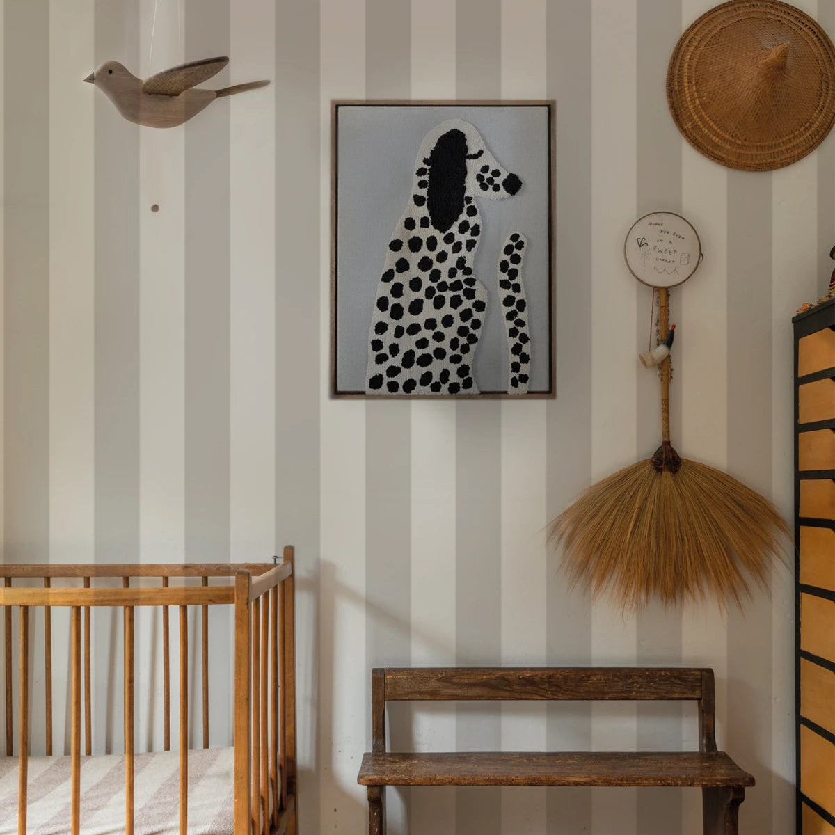 Non-woven wallpaper BOLD STRIPE ASH warm gray