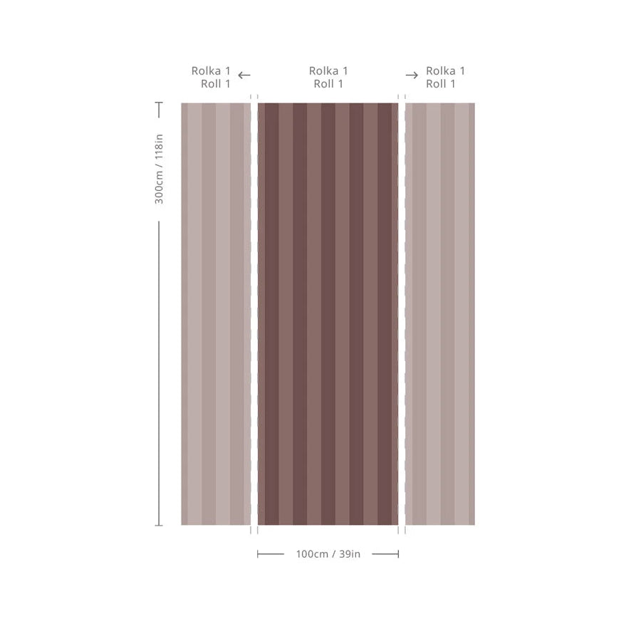 Tapeta flizelinowa w paski BOLD STRIPE COCOA rosa