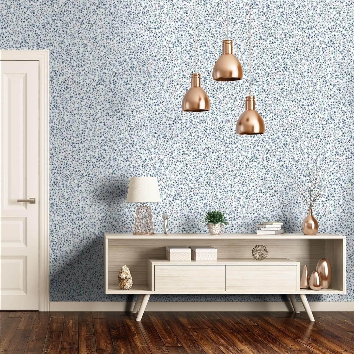 Botanical Leaf Pattern Wallpaper - Maidenhair Mint