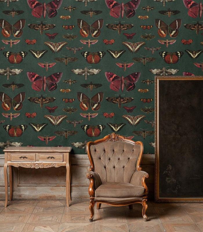 Tapeta BUTTERFLIES VERT Wallcolors Eye on Design