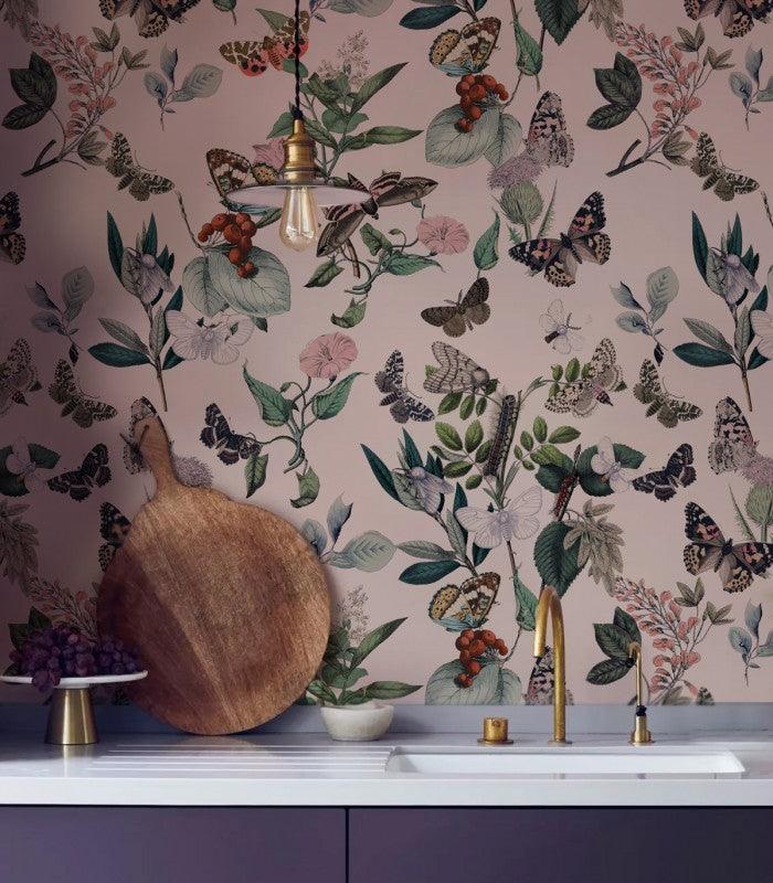 Tapeta Butterfly Rowan Pink Wallcolors Eye on Design