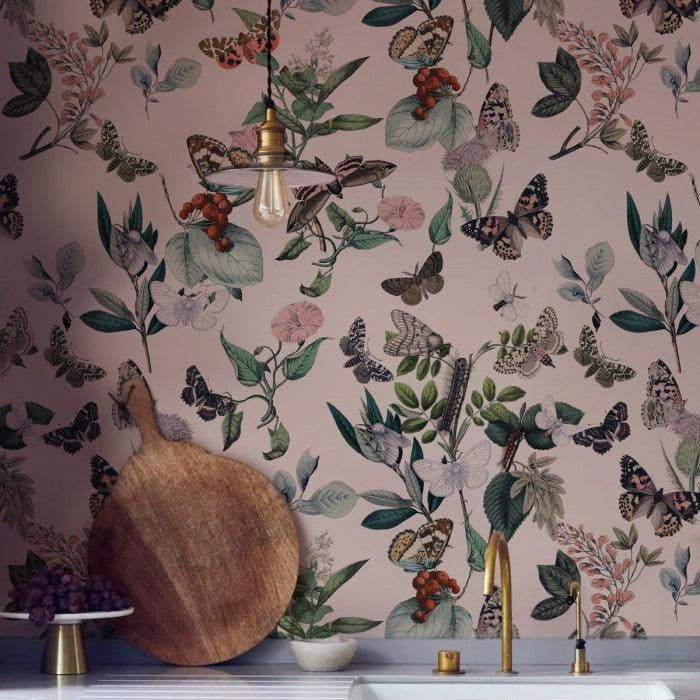 Tapeta Butterfly Rowan Pink Wallcolors Eye on Design