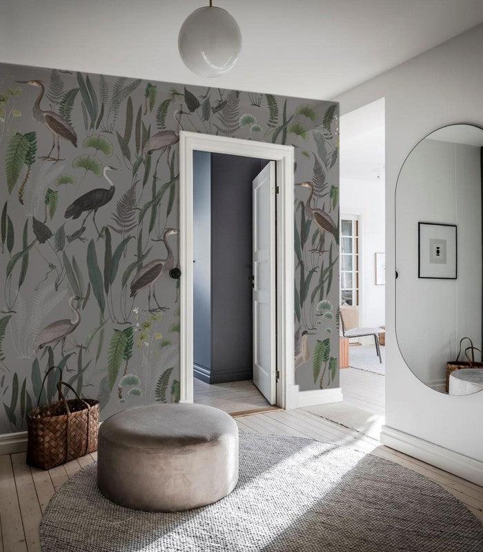 Tapeta Calm Heron Mint Wallcolors Eye on Design