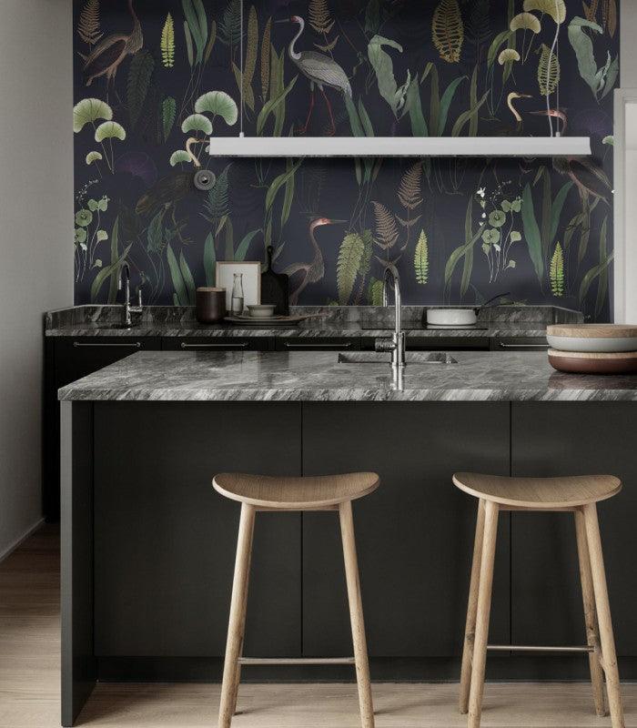 Tapeta Calm Heron Navy Wallcolors Eye on Design
