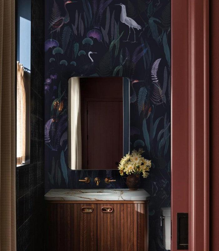 Tapeta Calm Heron Purple Wallcolors Eye on Design