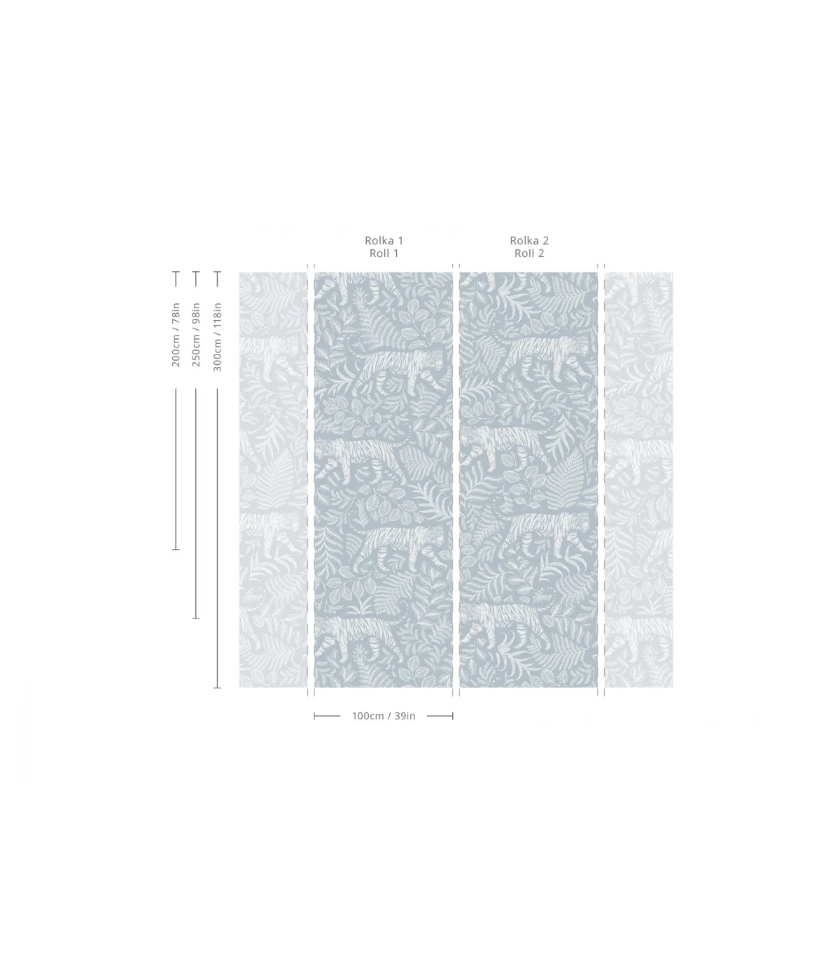 Non-woven wallpaper with animal motif CAMOUFLAGED TIGER BLUE blue