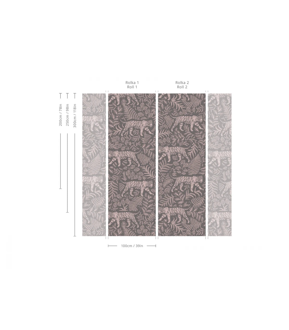 Camouflaged Tiger Wallpaper Gray Pink