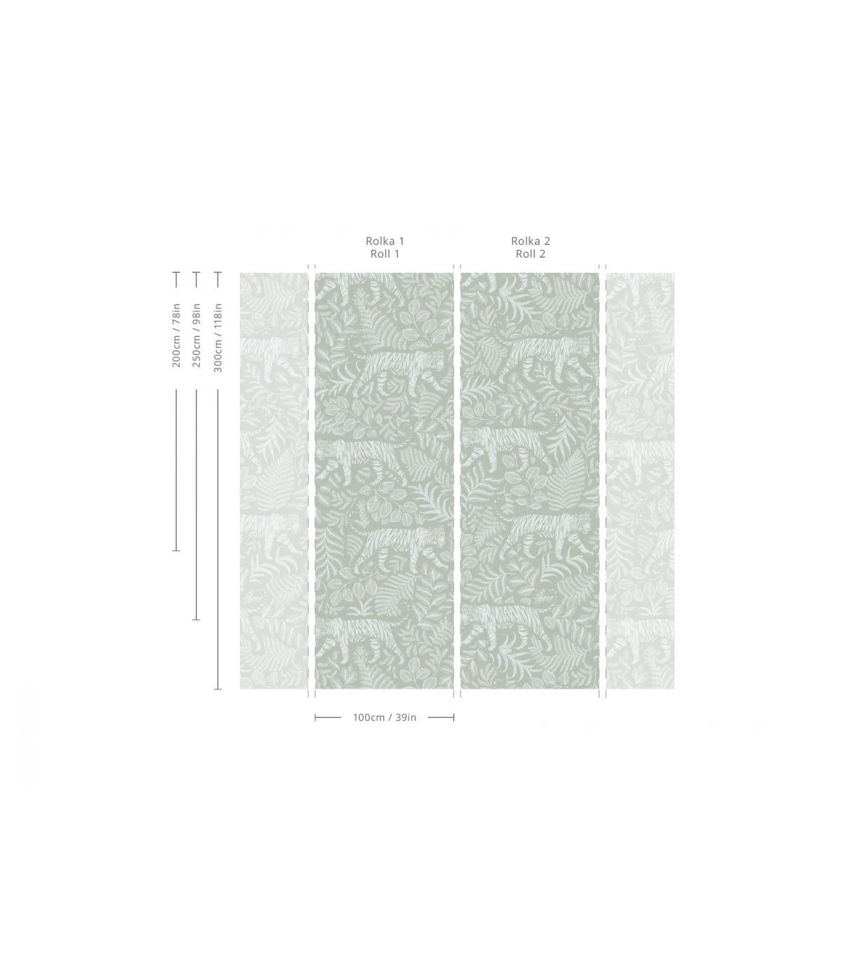Camouflaged Tiger Wallpaper Light Green