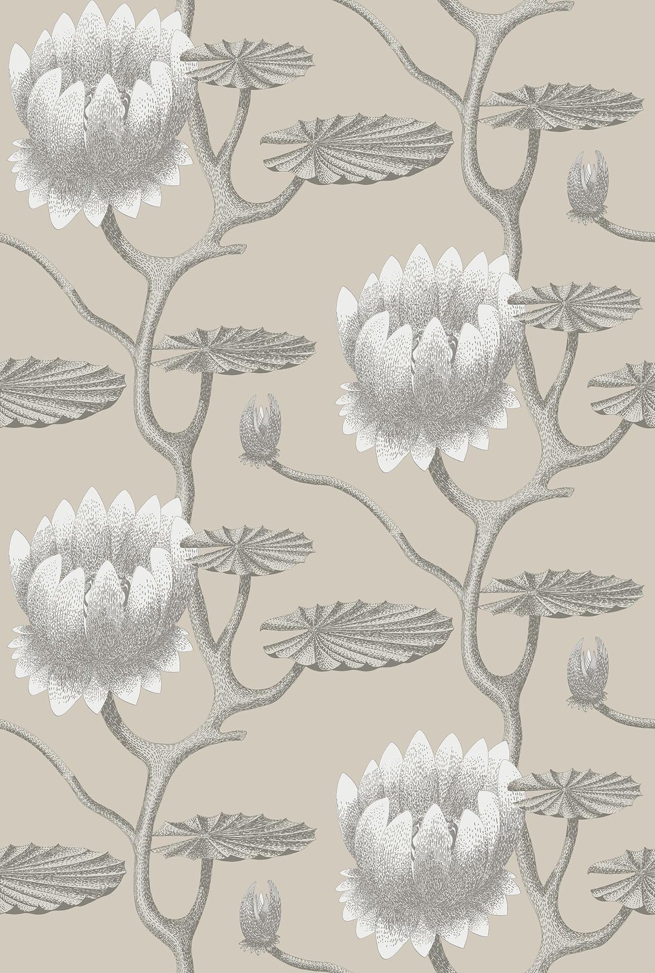Tapeta CONTEMPORARY COLLECTION - Summer Lily biel na beżu Cole & Son Eye on Design